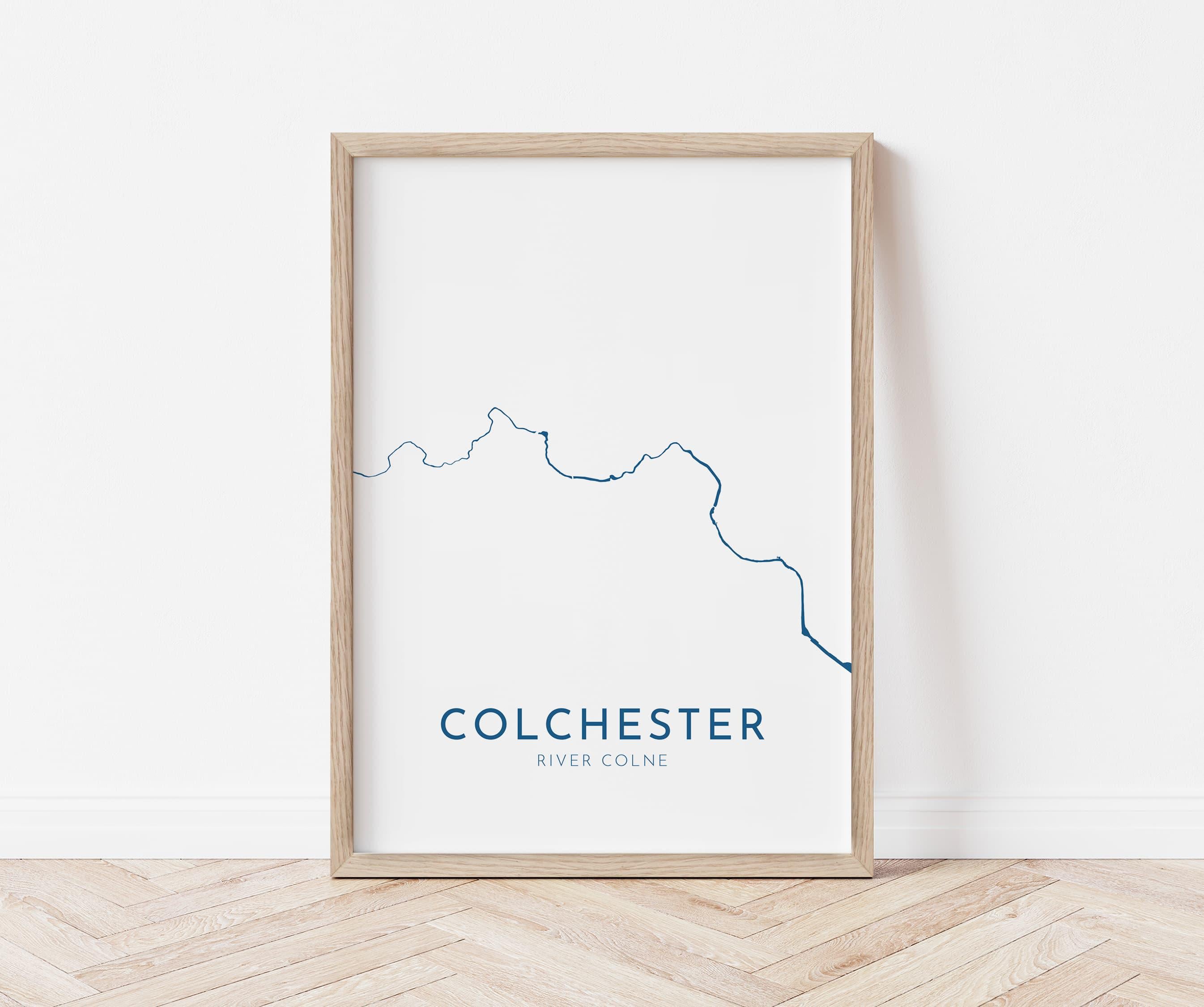 Colchester Print Map Art - Colchester Essex Art Print, River Colne Map, Essex Map, Colchester Poster, Essex Art, Colchester Art Print