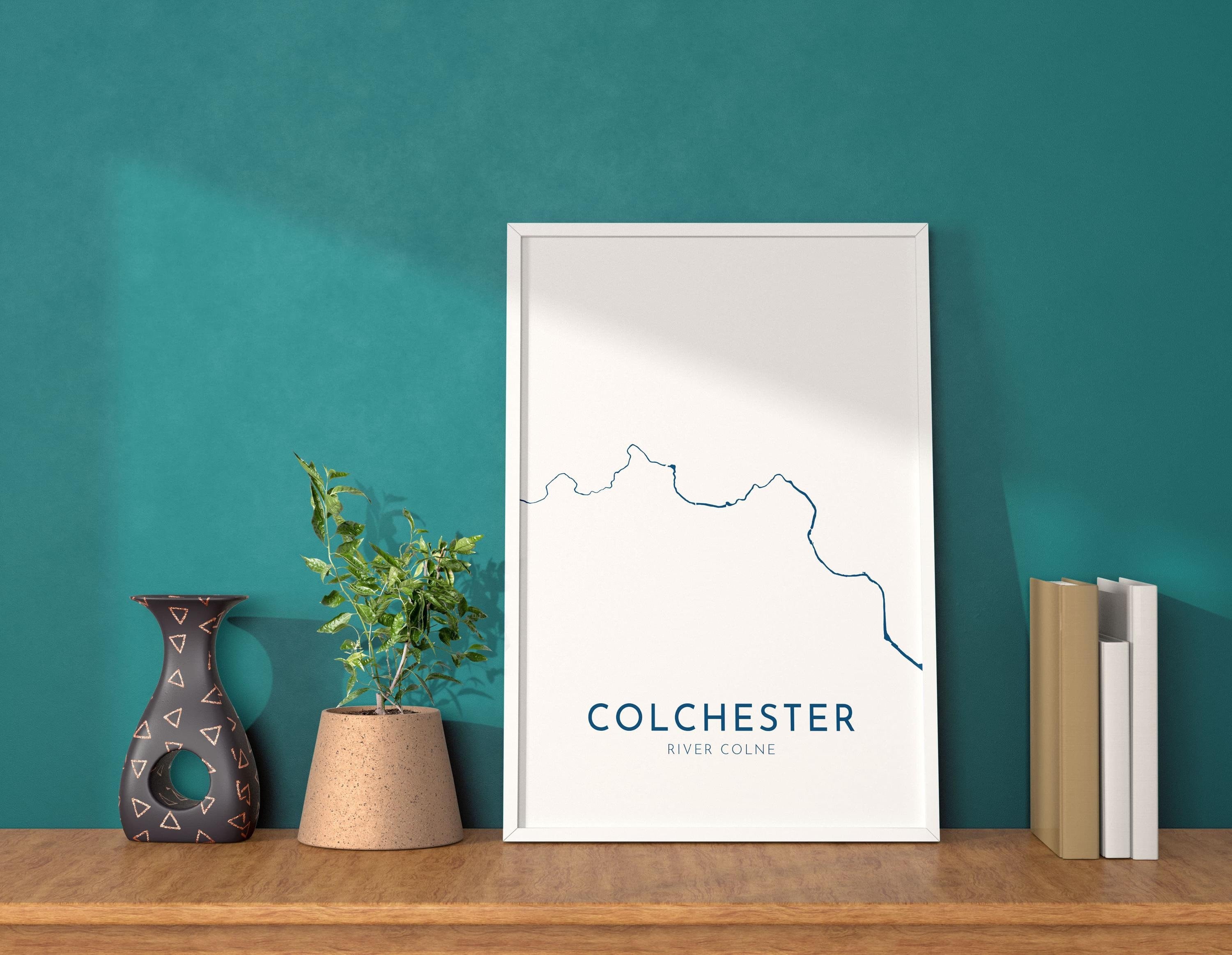 Colchester Print Map Art - Colchester Essex Art Print, River Colne Map, Essex Map, Colchester Poster, Essex Art, Colchester Art Print