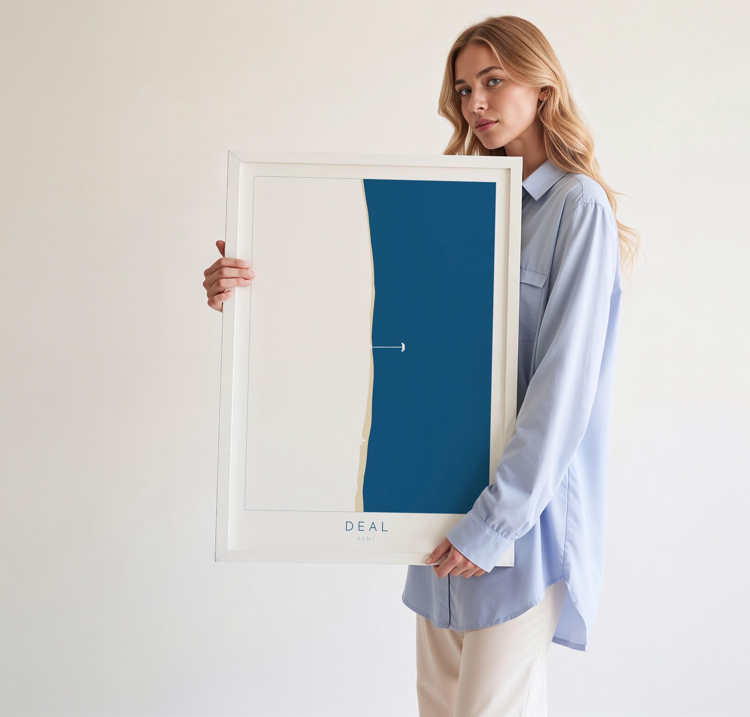 Deal Map Print - Kent Map Art, Kent Travel Poster, Kent Coast, A1, A2, A3, A4, Deal Beach Art, Deal Kent Map, Deal Pier, UK Map, Kent Gift