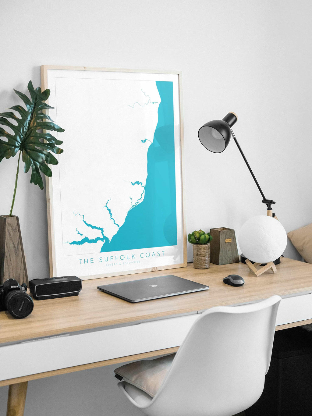 Suffolk Coast Map Art - Suffolk Map, Suffolk Coast Art, River Map, Suffolk Travel Print, River Orwell, River Deben, River Alde, River Blyth