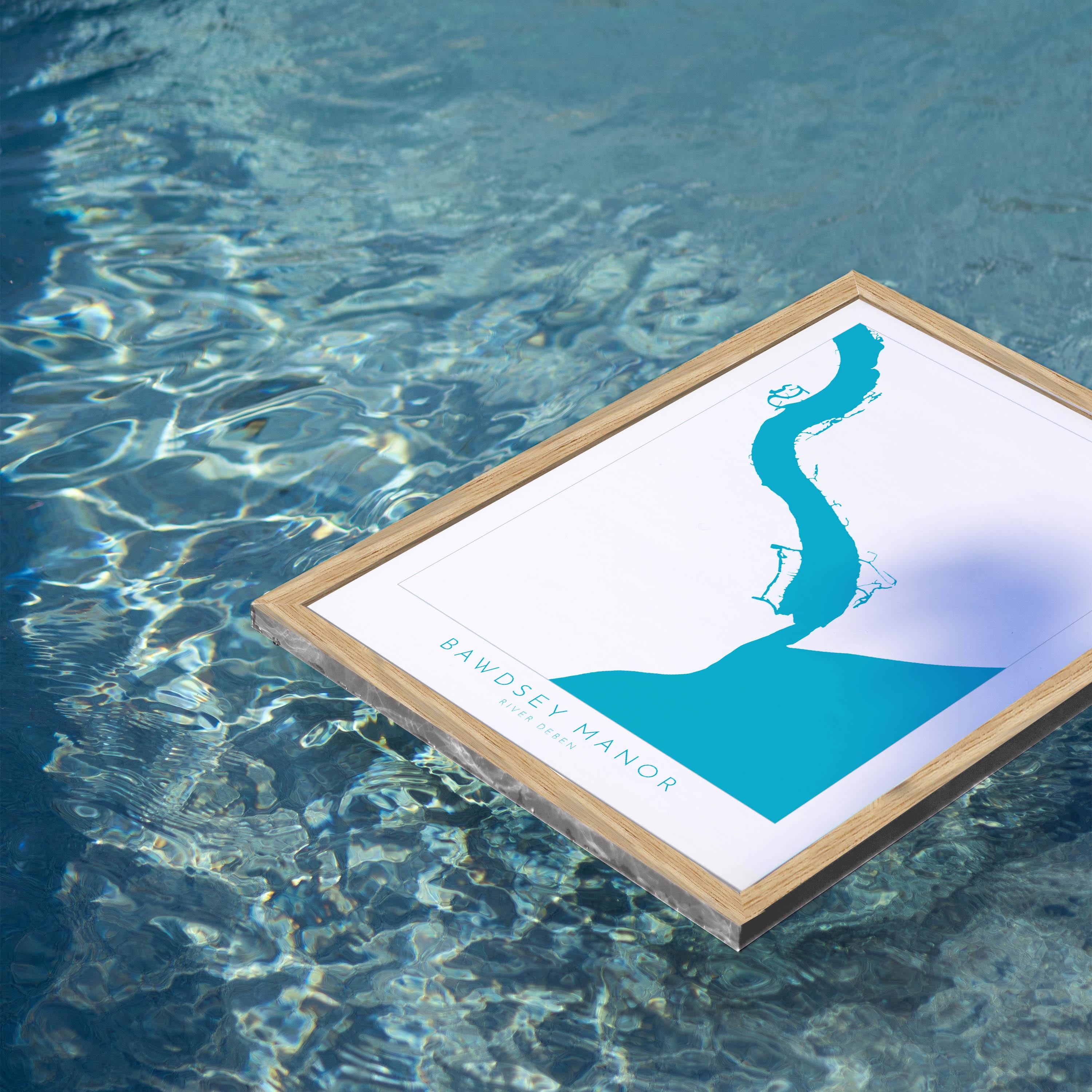 River Deben, Bawdsey Manor Map - Suffolk Map, Suffolk Coast, Felixstowe Travel Print, Bawdsey Beach Suffolk, Woodbridge Print, UK Rivers