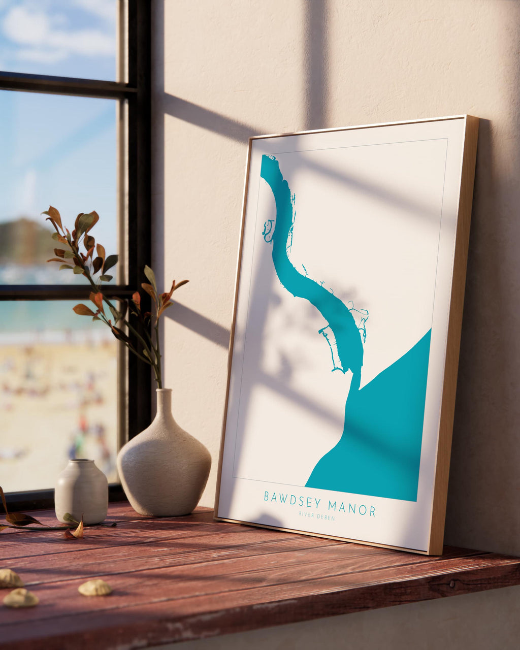 River Deben, Bawdsey Manor Map - Suffolk Map, Suffolk Coast, Felixstowe Travel Print, Bawdsey Beach Suffolk, Woodbridge Print, UK Rivers