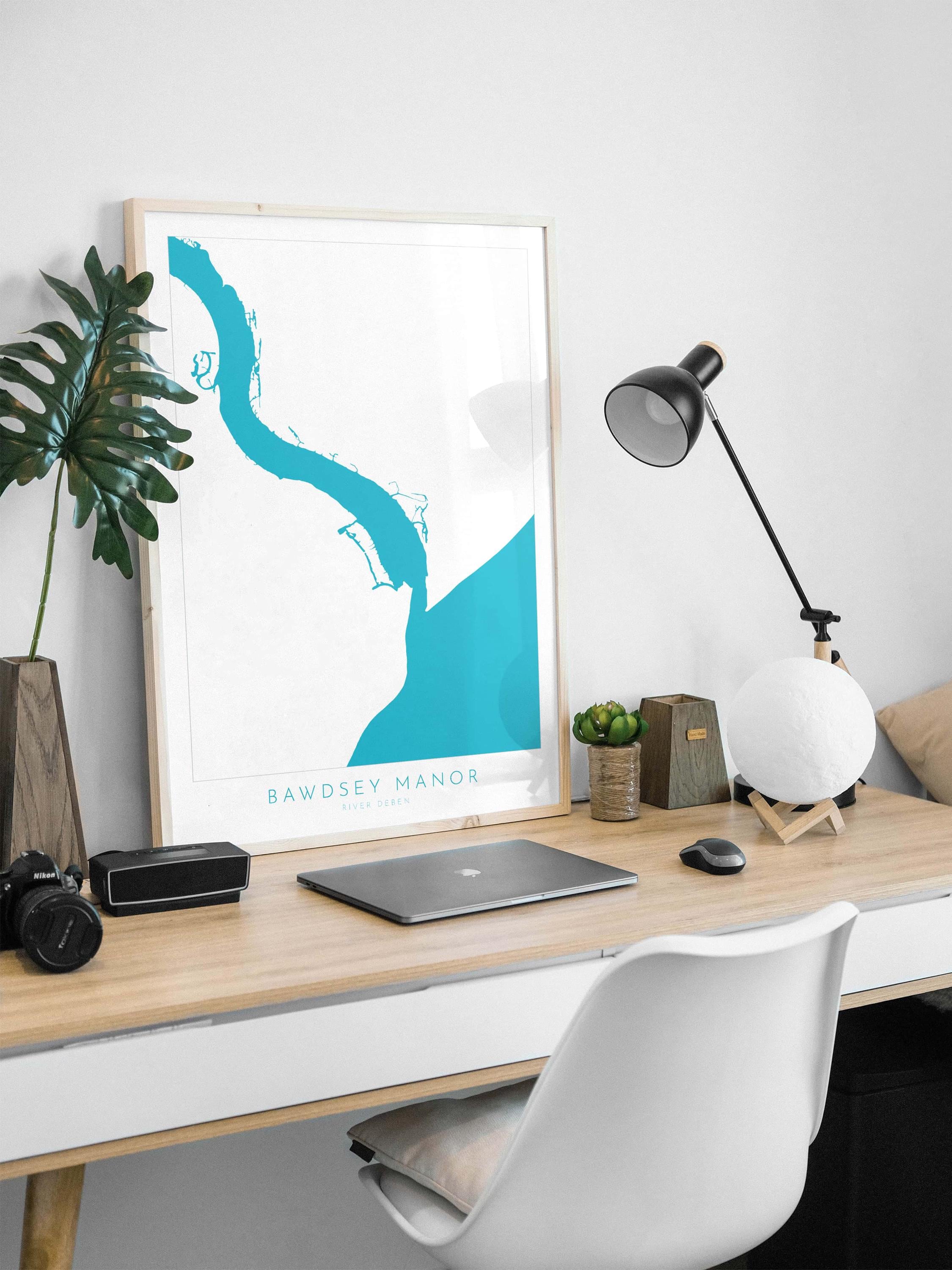 River Deben, Bawdsey Manor Map - Suffolk Map, Suffolk Coast, Felixstowe Travel Print, Bawdsey Beach Suffolk, Woodbridge Print, UK Rivers