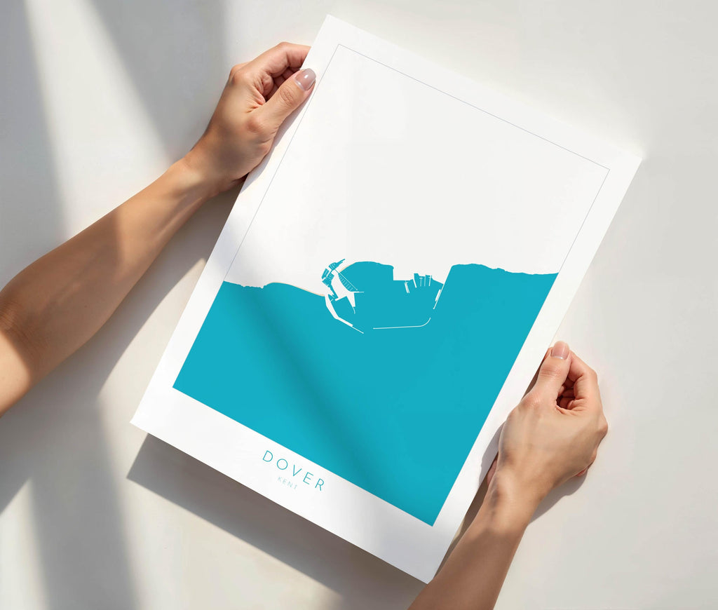 Dover Map Print - Dover Prints, Dover Wall Art, Kent Map Art, Kent Coast, A1, A2, A3, A4, Dover Beach Art, Dover Kent Map, UK Coastline