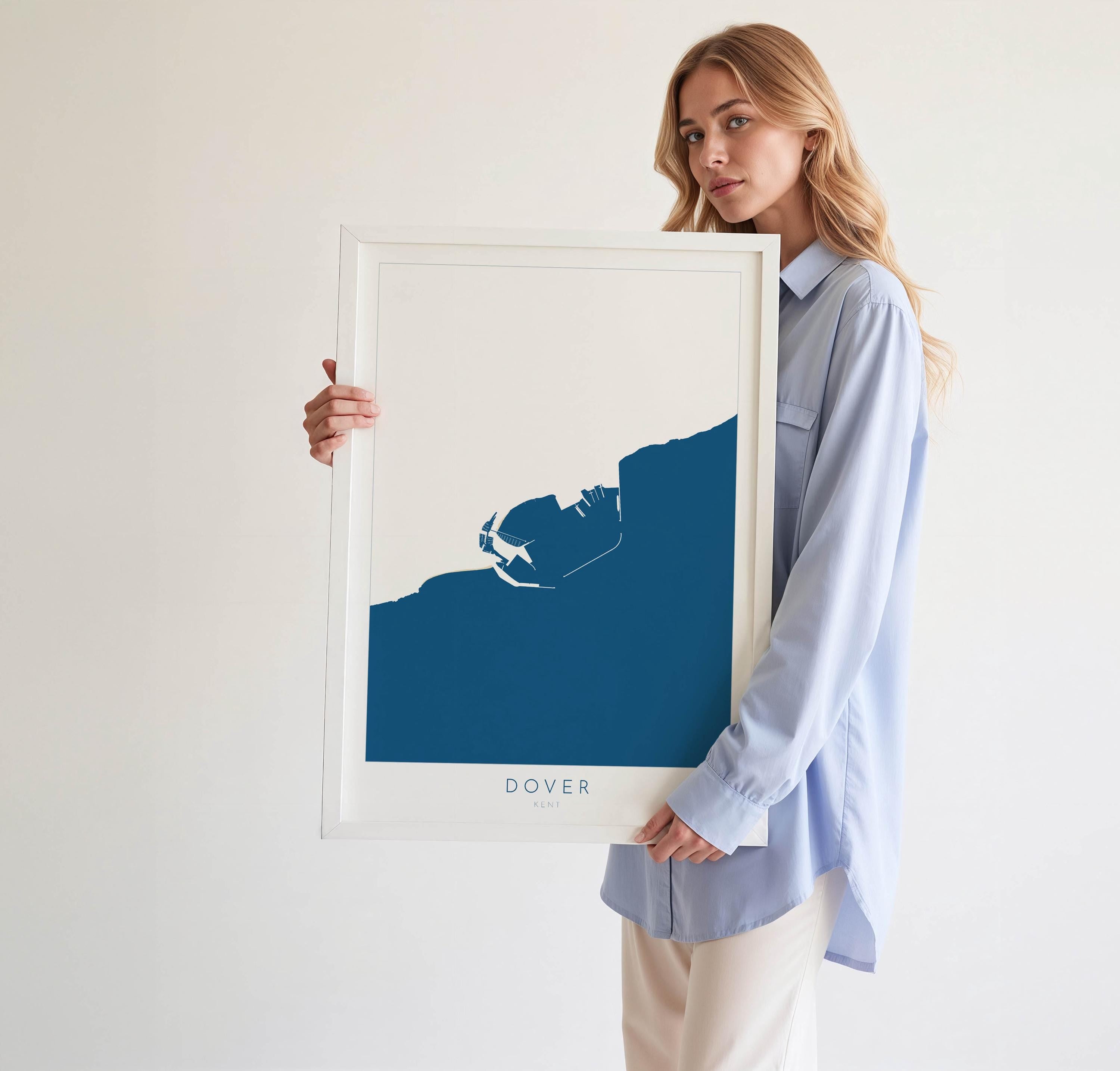 Dover Map Print - Dover Prints, Dover Wall Art, Kent Map Art, Kent Coast, A1, A2, A3, A4, Dover Beach Art, Dover Kent Map, UK Coastline