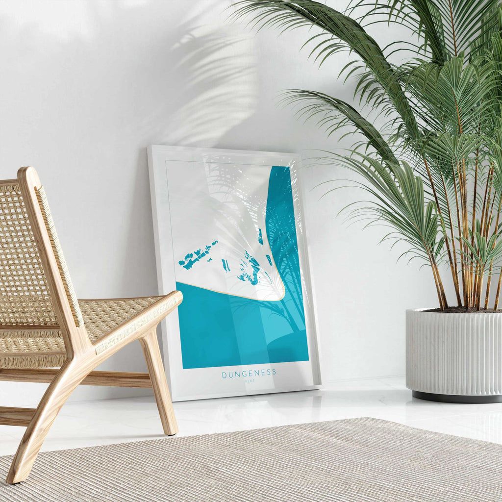 Dungeness Map Print - Dungeness Prints, Kent Map Art, Dungeness Travel Poster, Kent Coast, A1, A2, A3, A4, Dungeness Beach Art, UK Beach Art