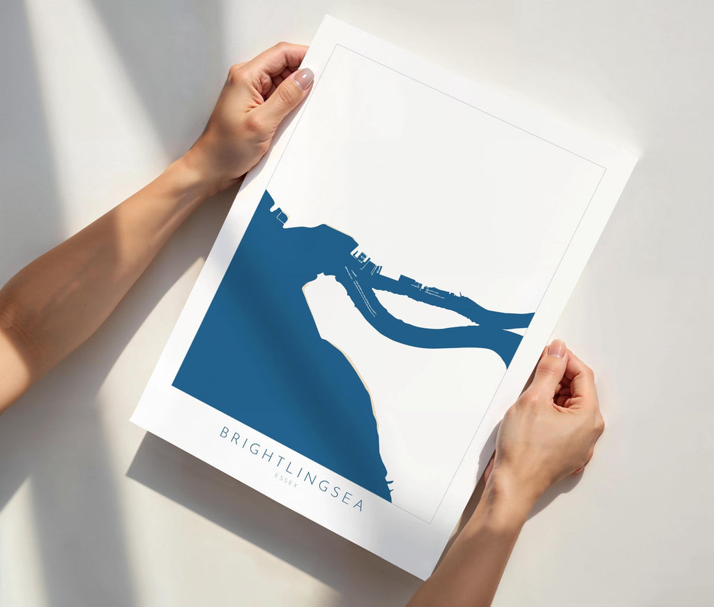 Brightlingsea Map Art - Brightlingsea Essex Art, Essex Map, Brightlingsea UK, Colchester Map, Essex Art