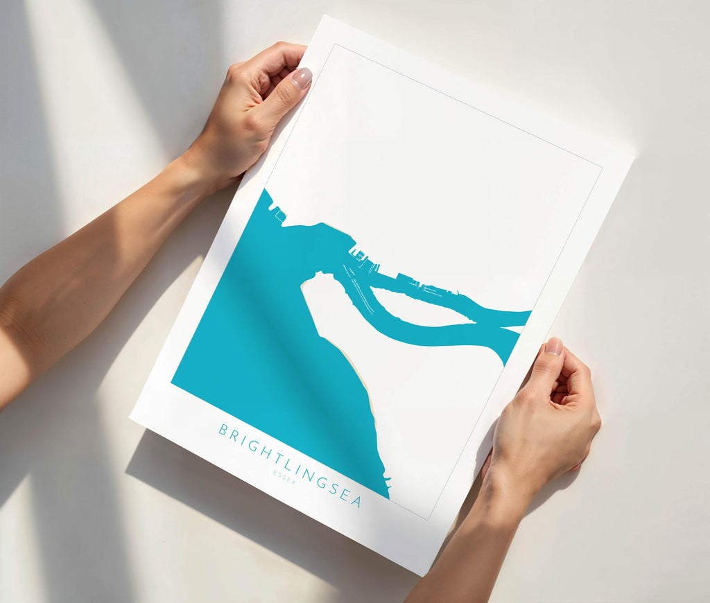 Brightlingsea Map Art - Brightlingsea Essex Art, Essex Map, Brightlingsea UK, Colchester Map, Essex Art
