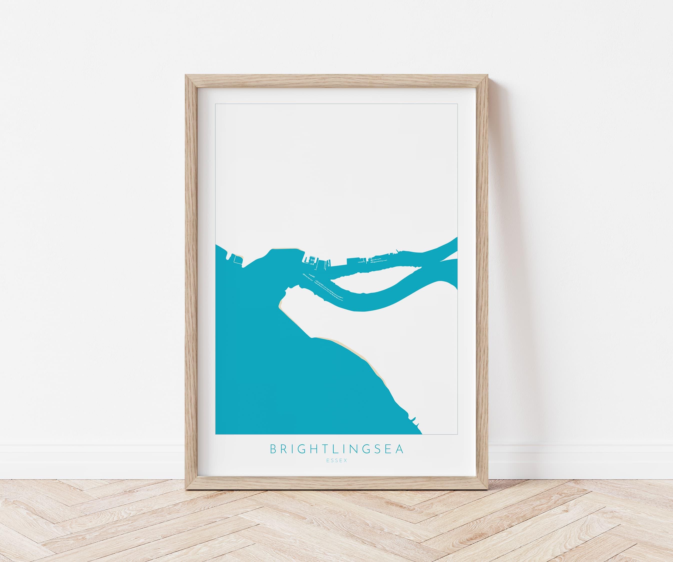 Brightlingsea Map Art - Brightlingsea Essex Art, Essex Map, Brightlingsea UK, Colchester Map, Essex Art