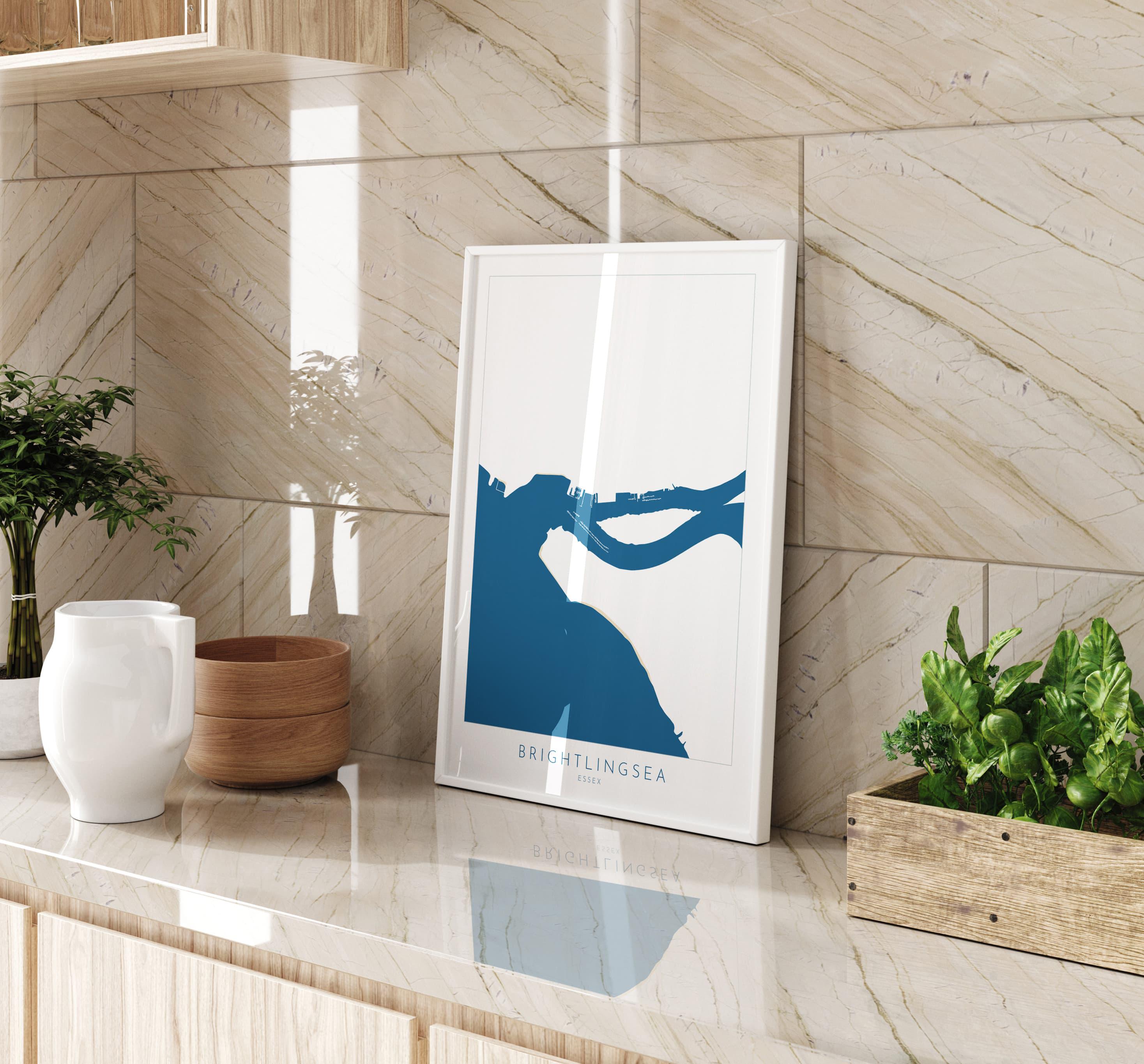 Brightlingsea Map Art - Brightlingsea Essex Art, Essex Map, Brightlingsea UK, Colchester Map, Essex Art