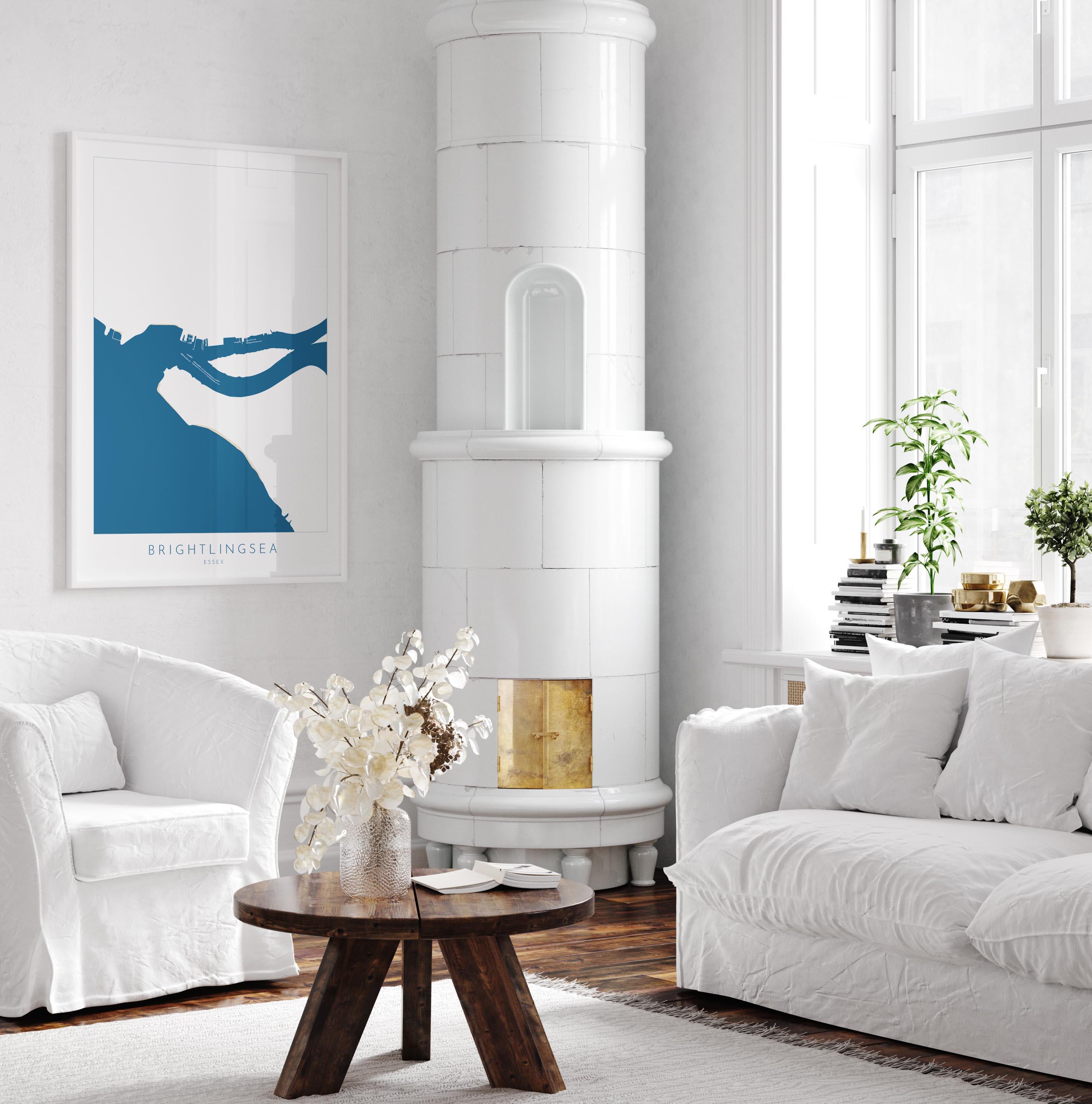 Brightlingsea Map Art - Brightlingsea Essex Art, Essex Map, Brightlingsea UK, Colchester Map, Essex Art