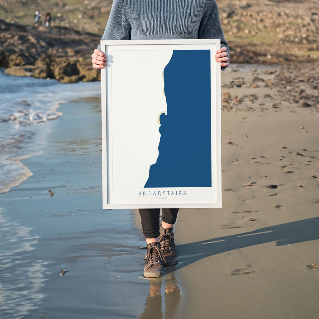 Broadstairs Map Print - Broadstairs Art Poster, Kent Map Art, Broadstairs Travel Poster, Kent Coast, A1, A2, A3, A4, Broadstairs Beach Art