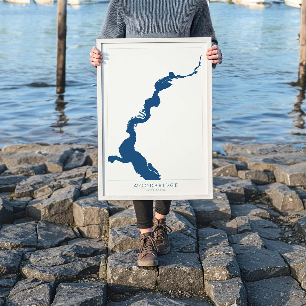 Woodbridge - Suffolk, Woodbridge Art, Suffolk Map, River Deben, Suffolk Coast, Suffolk Travel Print, Woodbridge Map, Suffolk Art