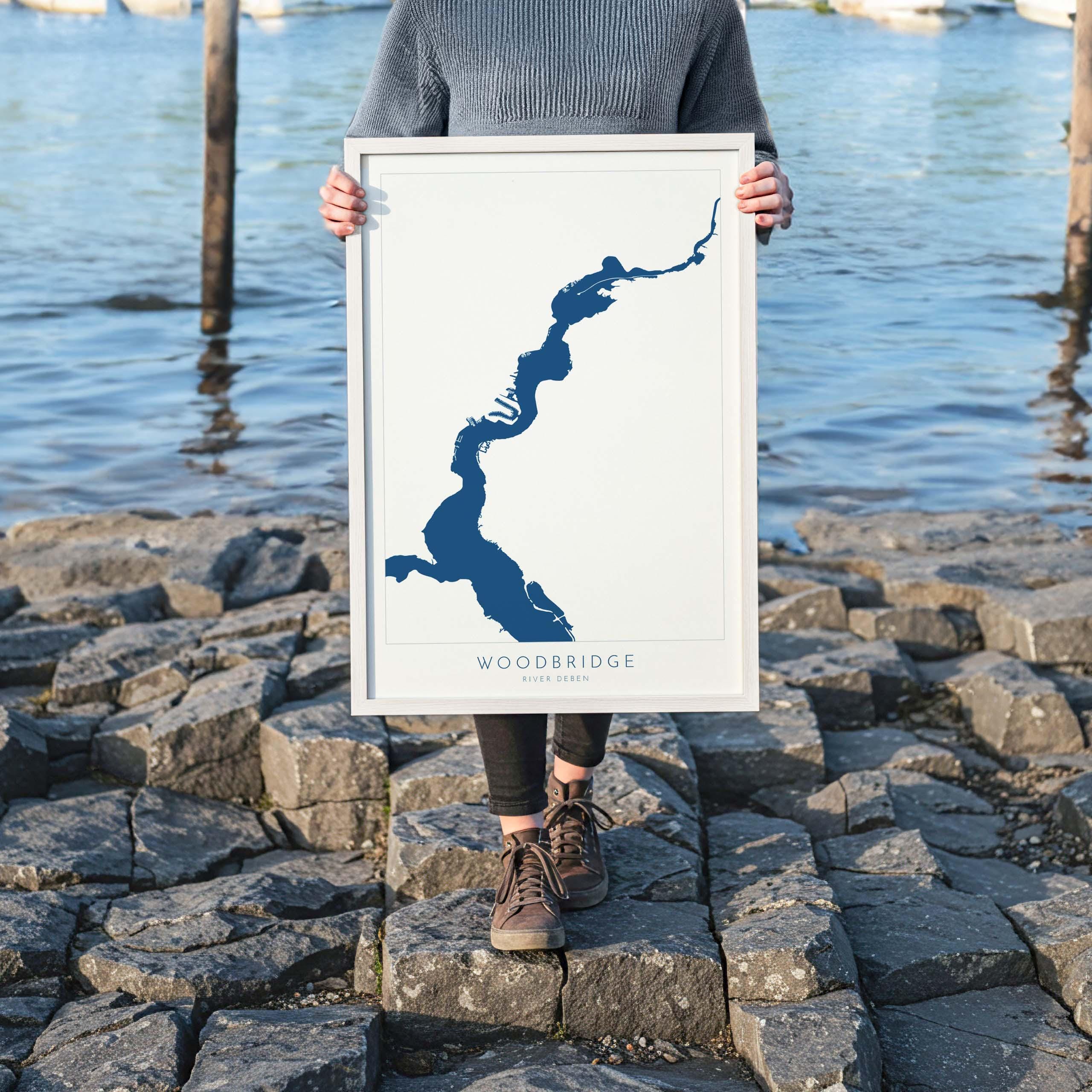 Woodbridge - Suffolk, Woodbridge Art, Suffolk Map, River Deben, Suffolk Coast, Suffolk Travel Print, Woodbridge Map, Suffolk Art