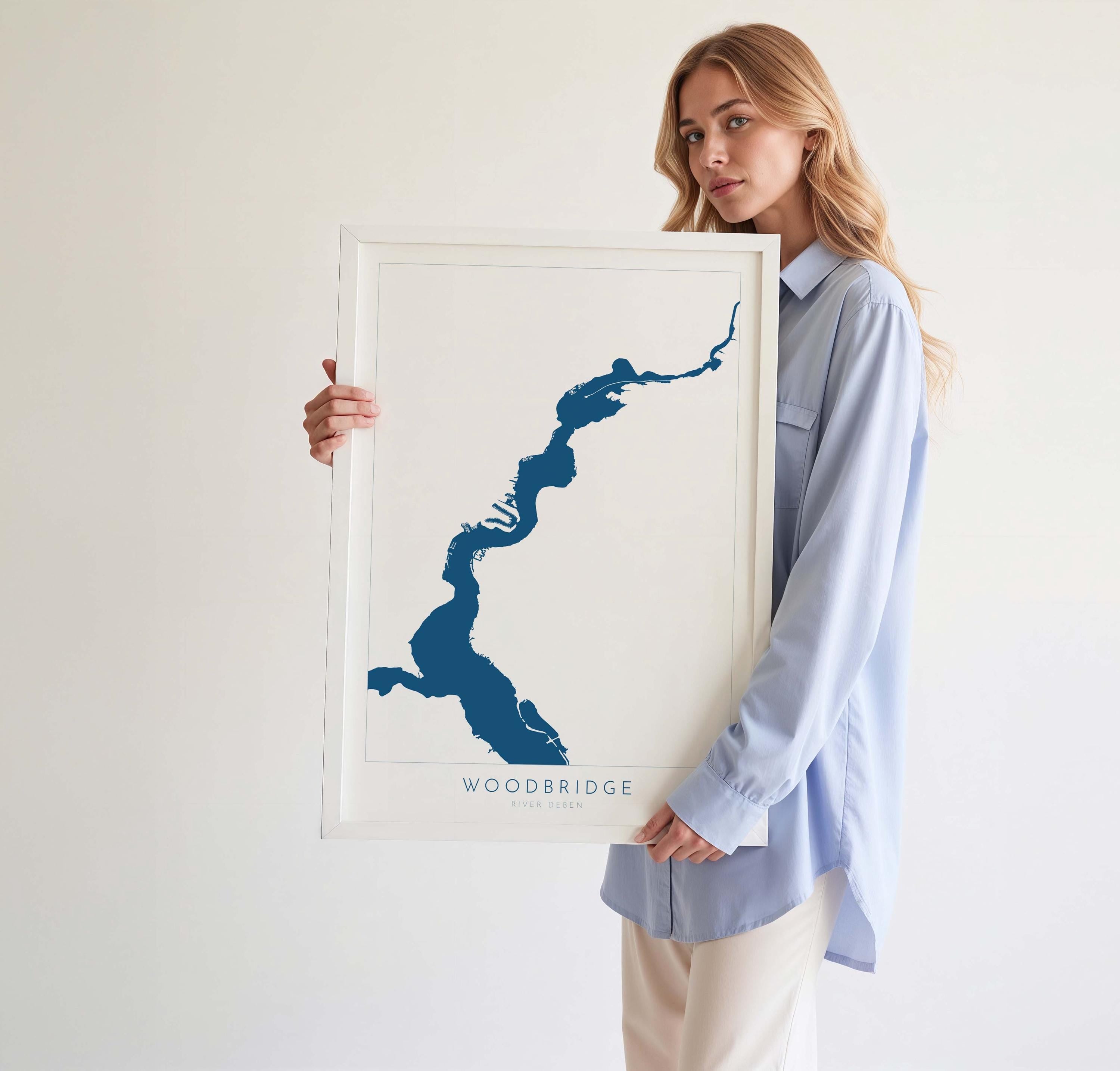 Woodbridge - Suffolk, Woodbridge Art, Suffolk Map, River Deben, Suffolk Coast, Suffolk Travel Print, Woodbridge Map, Suffolk Art