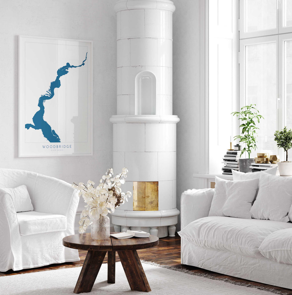 Woodbridge - Suffolk, Woodbridge Art, Suffolk Map, River Deben, Suffolk Coast, Suffolk Travel Print, Woodbridge Map, Suffolk Art