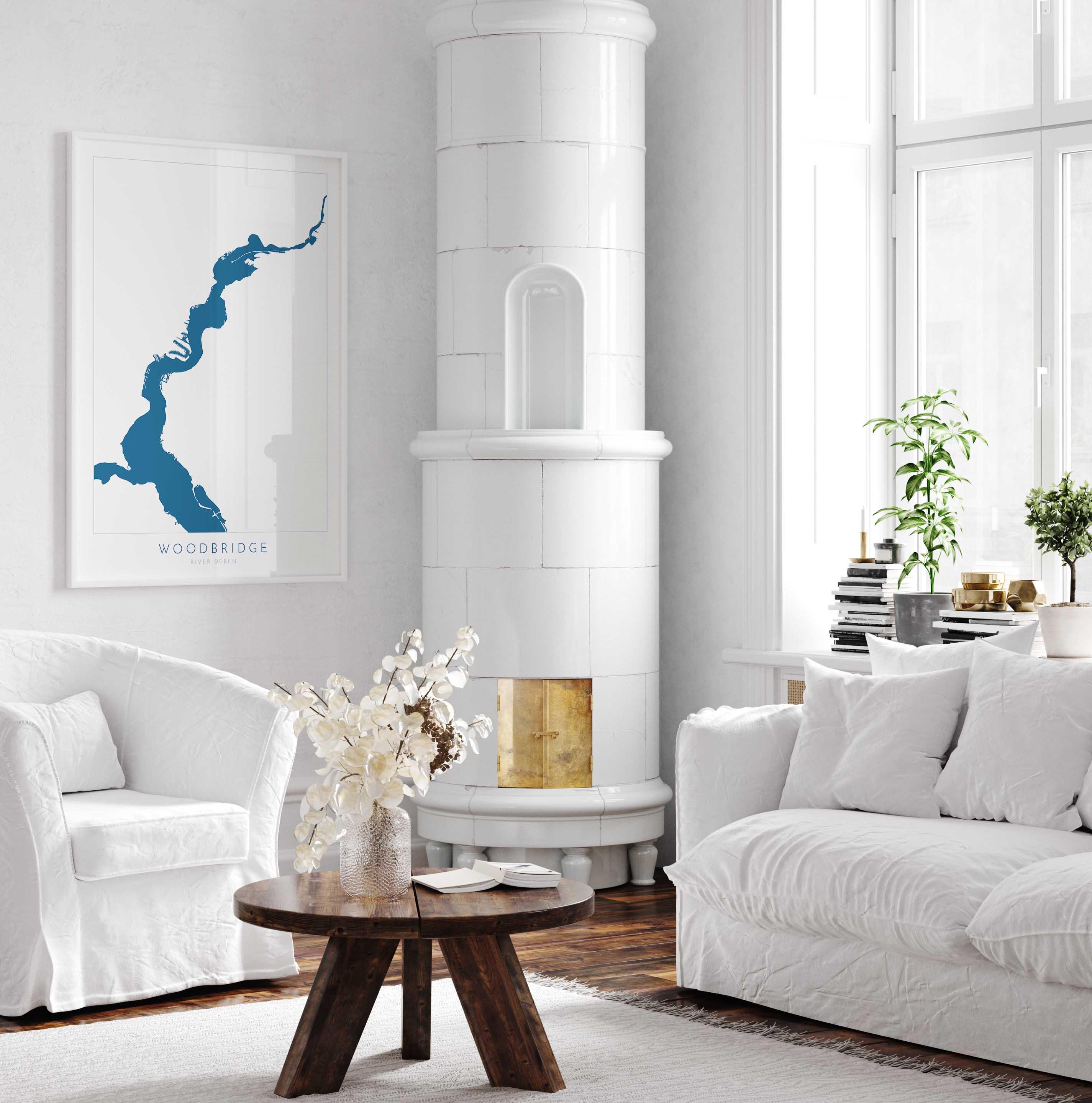 Woodbridge - Suffolk, Woodbridge Art, Suffolk Map, River Deben, Suffolk Coast, Suffolk Travel Print, Woodbridge Map, Suffolk Art