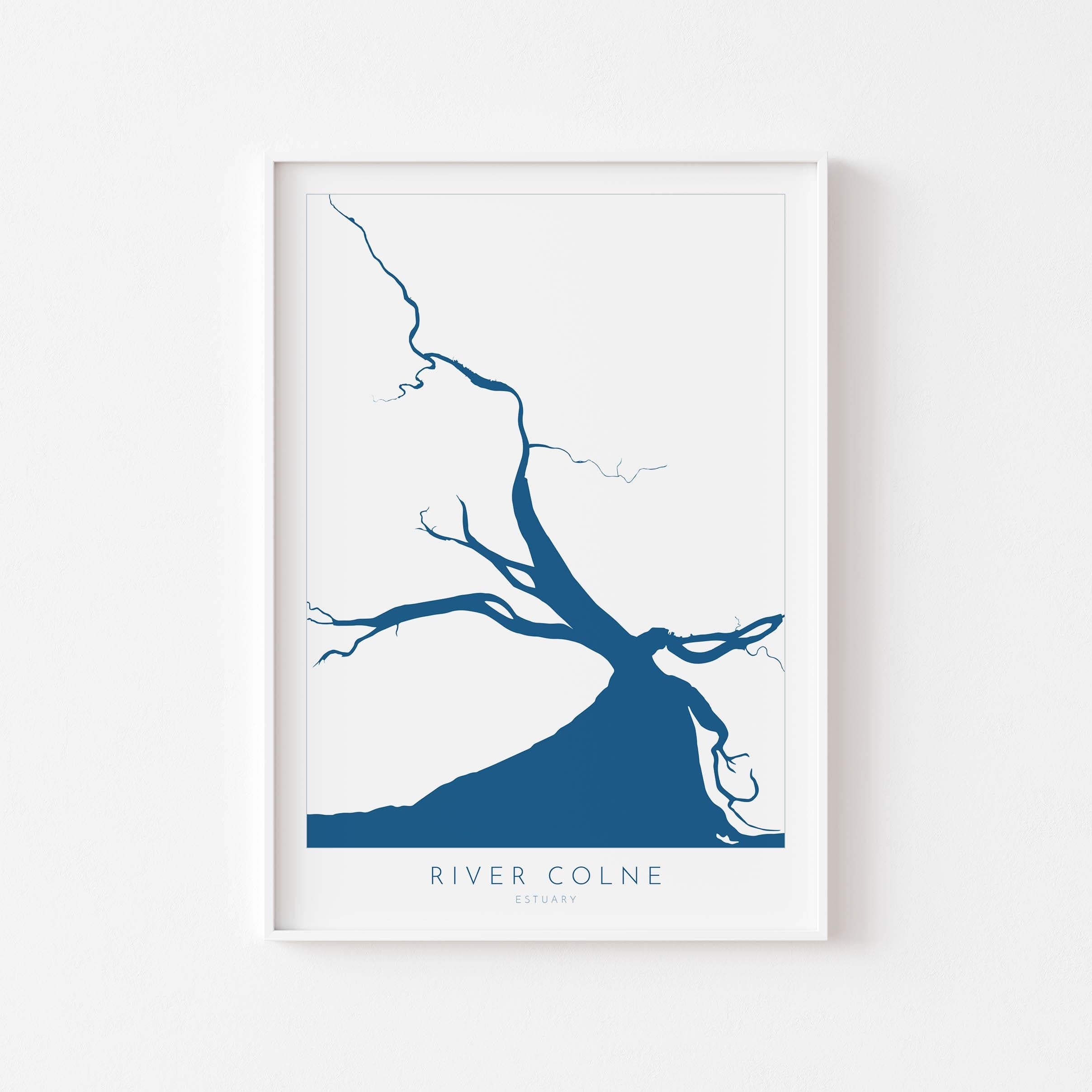 River Colne Estuary Print - Essex Map Art, Mersea Island, Essex Print, Essex Map, Brightlingsea, Wivenhoe, Rowhedge, Point Clear, Nautical