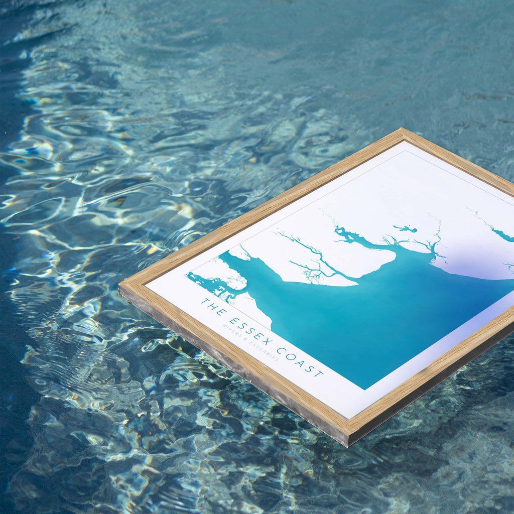 Essex Coastline Print - Essex Map Art, Essex Print, Coastal Print, Seaside Poster, Essex Coast, Colchester, Maldon, River Thames print, UK