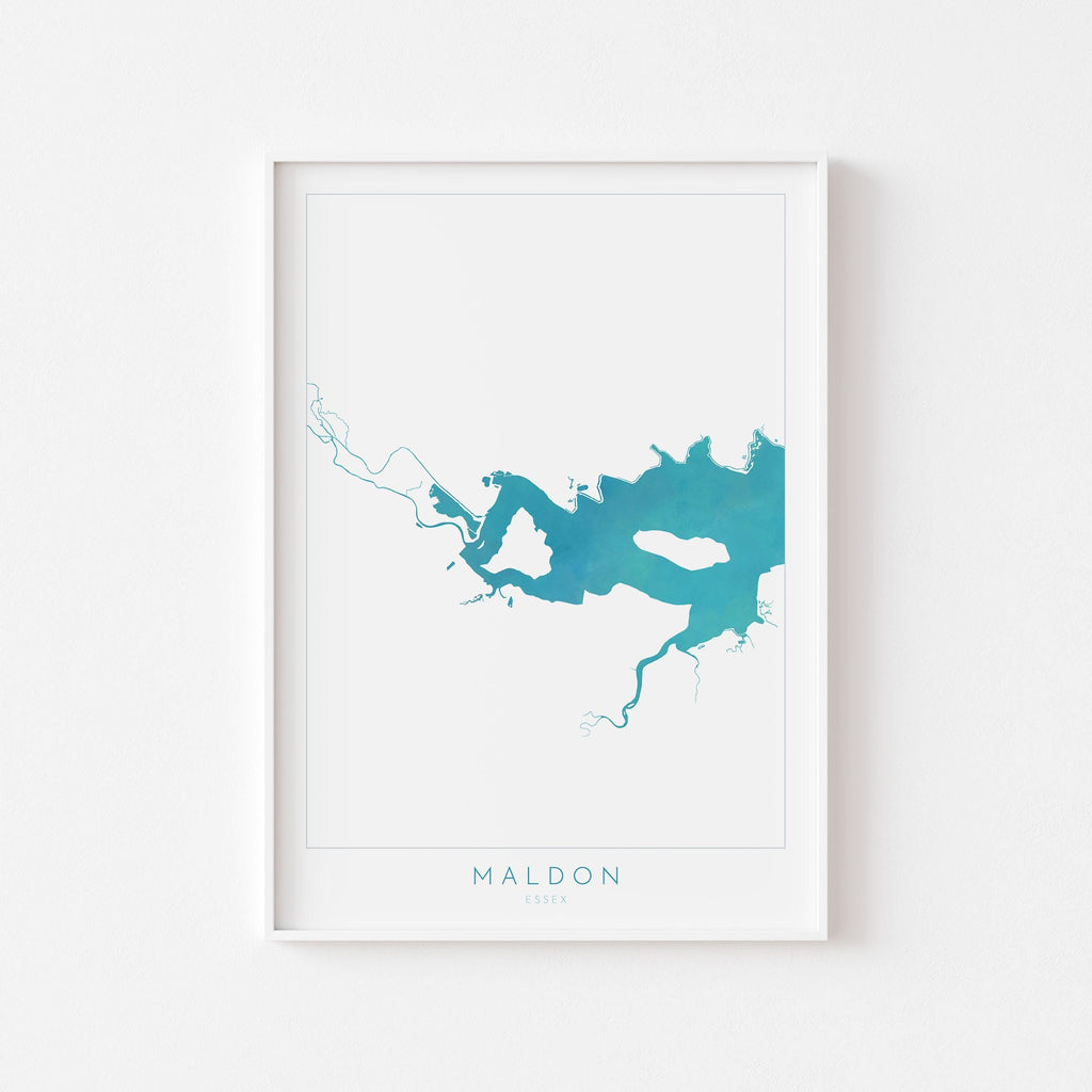 Maldon Print - River Blackwater Map, Maldon Art, Essex Map, Essex Art, Essex Coast, Heybridge Essex UK, UK River Map, Nautical Art UK