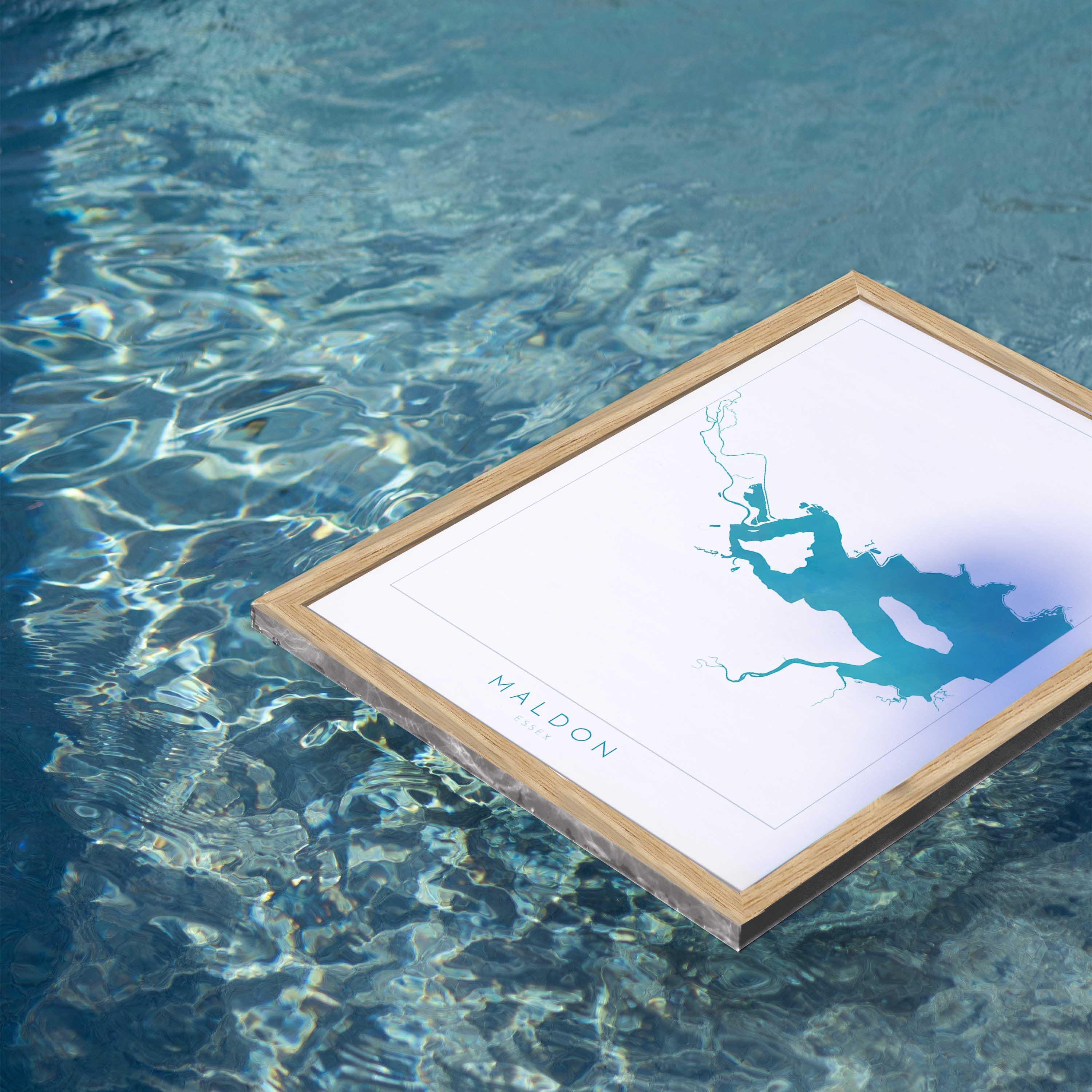 Maldon Print - River Blackwater Map, Maldon Art, Essex Map, Essex Art, Essex Coast, Heybridge Essex UK, UK River Map, Nautical Art UK