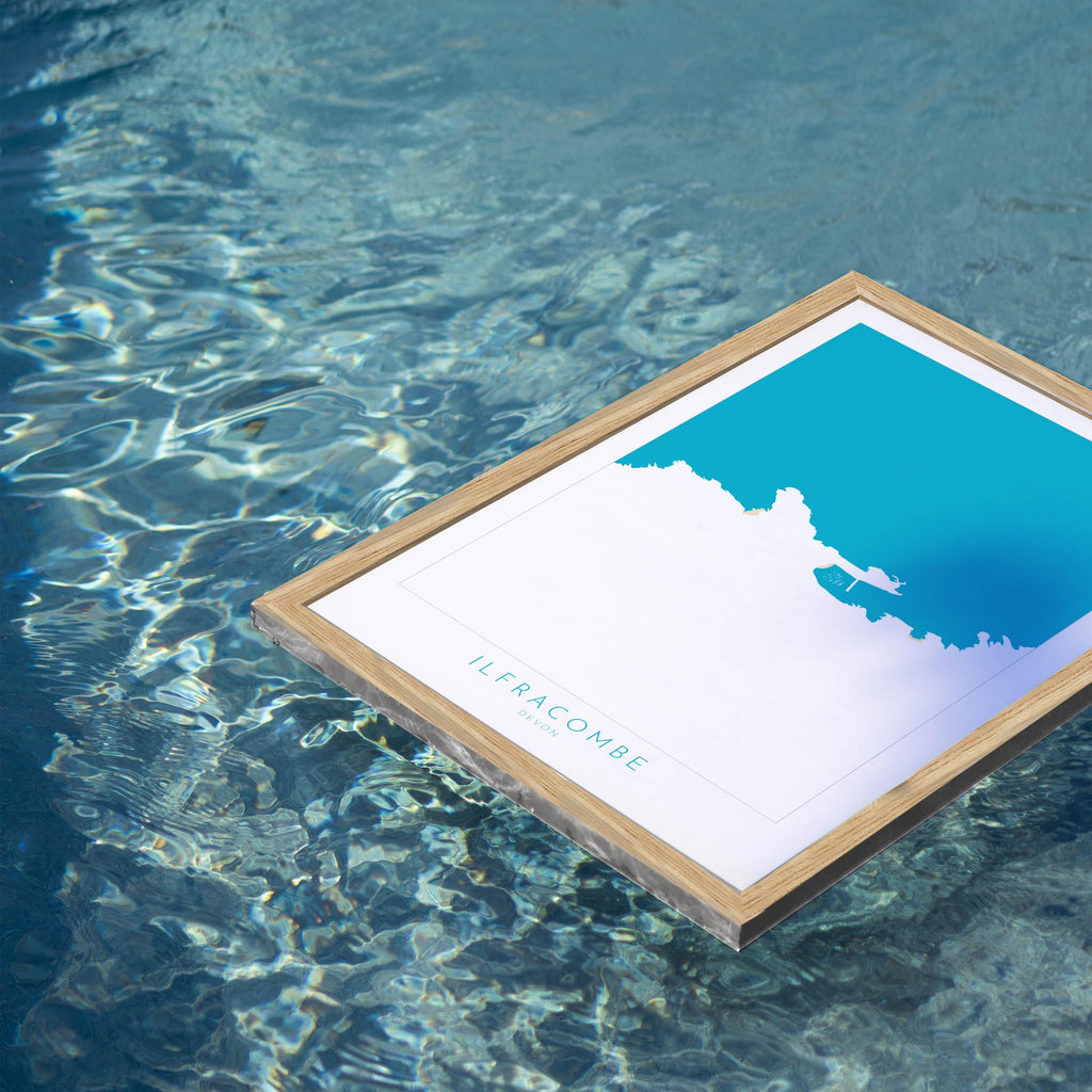 Ilfracombe Map Art - Ilfracombe Devon Map, Ilfracombe Print, Ilfracombe Art Print, Ilfracombe Harbour, North Devon Map print, Devon Coast