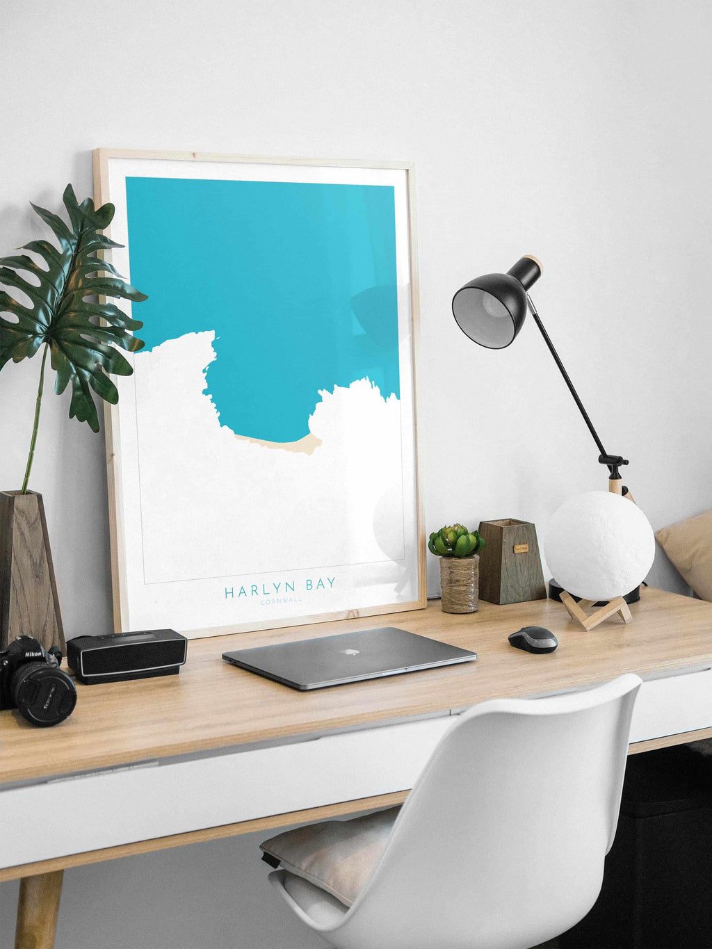 Harlyn Bay Map - Harlyn Bay Cornwall Art, Cornwall Map, Cornwall Coast Map, North Cornwall Coastline, Cornwall Beach Print, Coastal Art UK