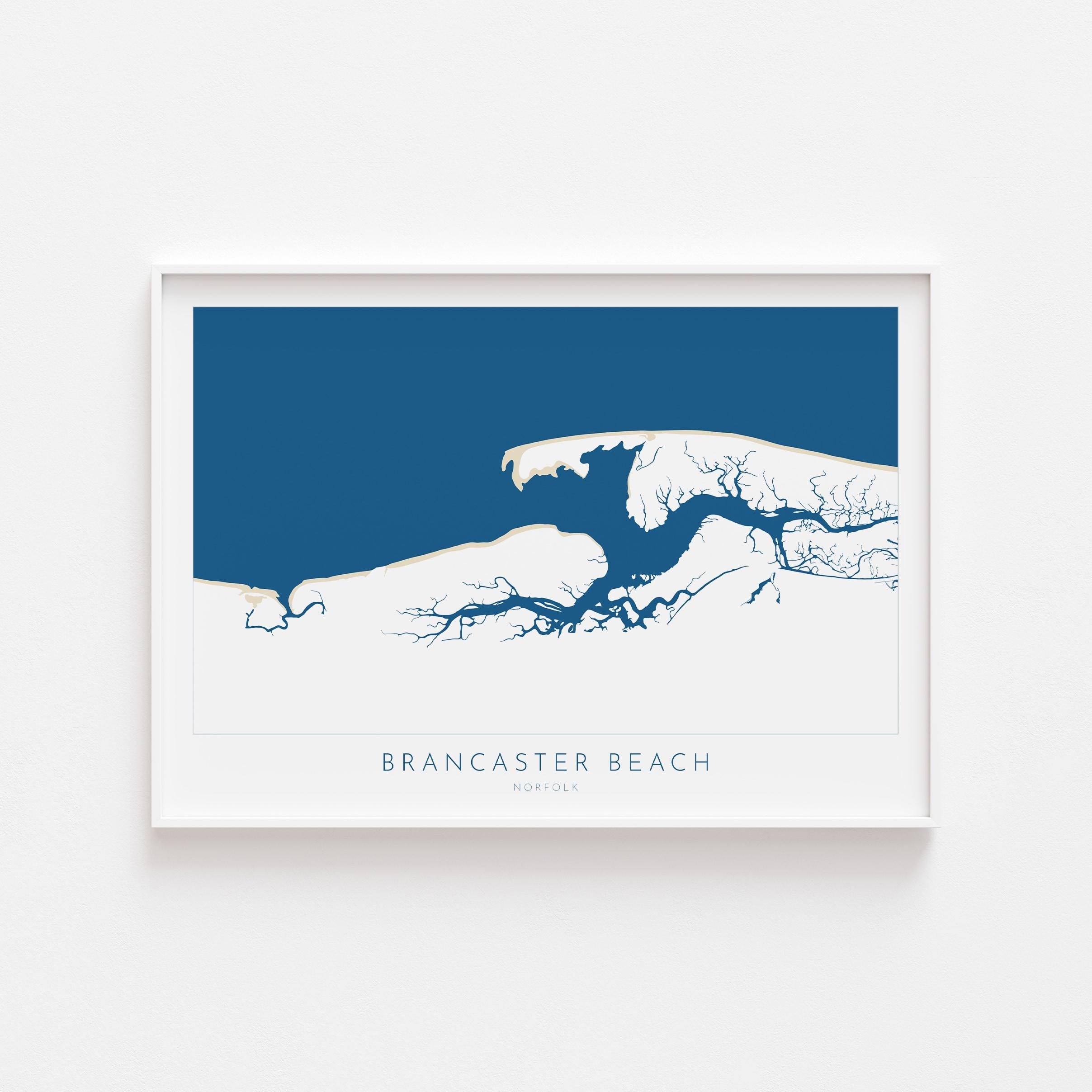 Brancaster Map Art - Norfolk Art, Brancaster Beach Art, North Norfolk Coast, Norfolk Gift UK, Norfolk Travel Print, Brancaster Staithe