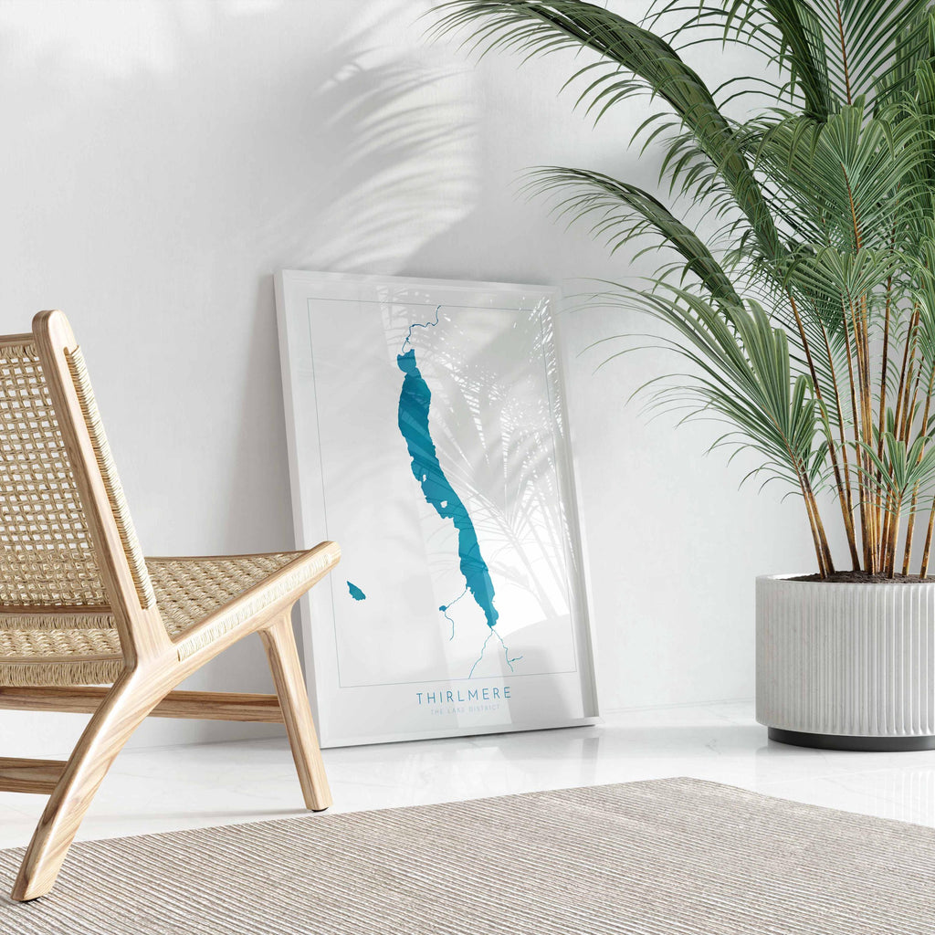 Thirlmere Print, The Lake District Map, National Park Print, Travel Poster, Map Art, Cumbria Location Art, The Lakes