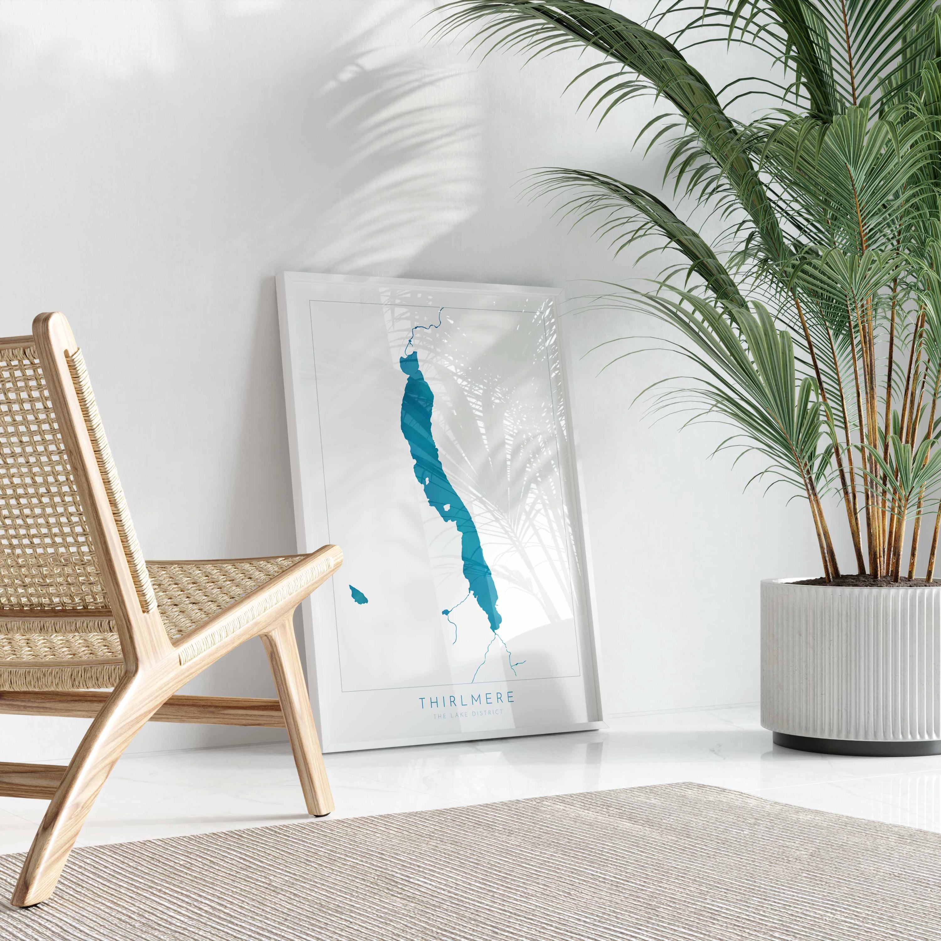 Thirlmere Print, The Lake District Map, National Park Print, Travel Poster, Map Art, Cumbria Location Art, The Lakes