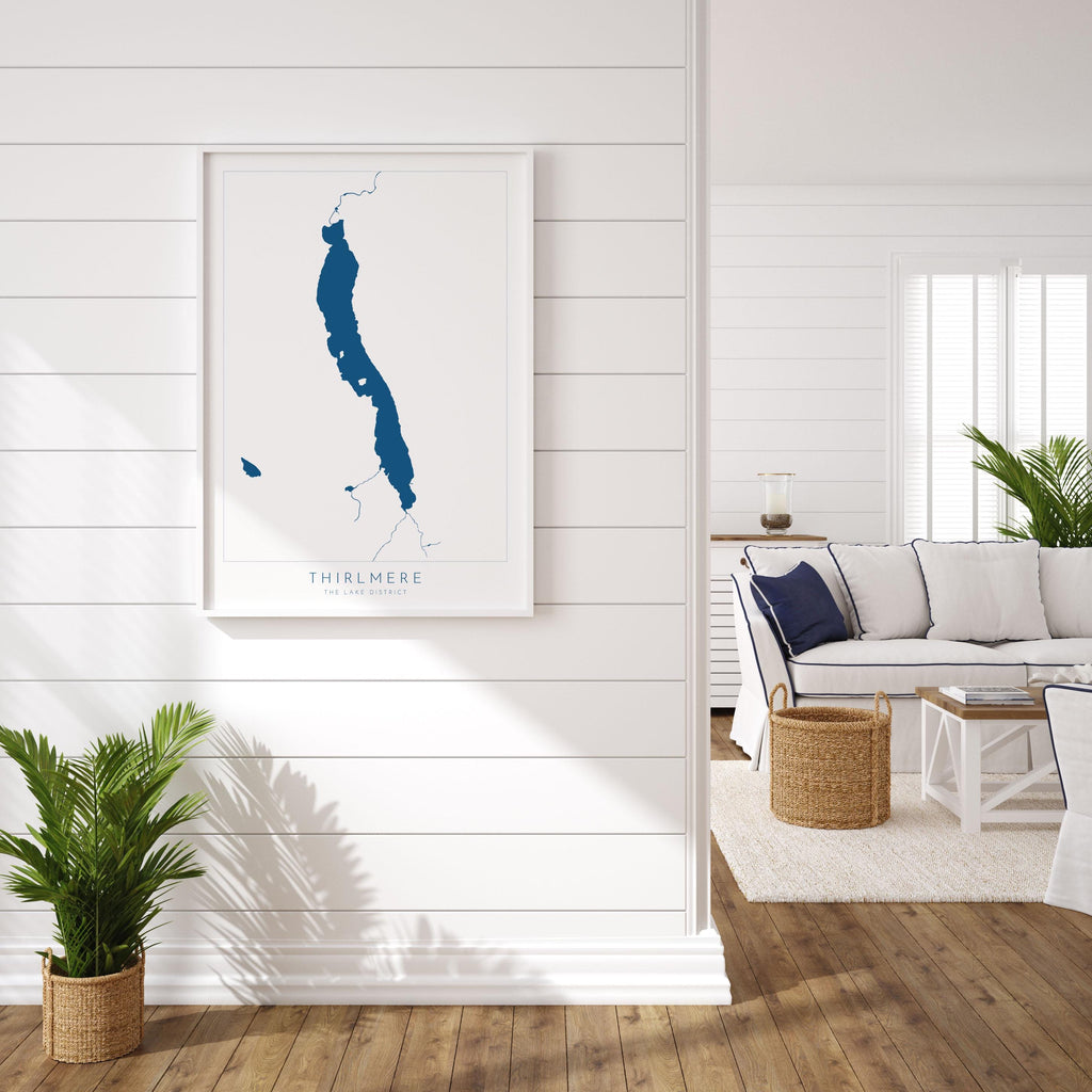 Thirlmere Print, The Lake District Map, National Park Print, Travel Poster, Map Art, Cumbria Location Art, The Lakes