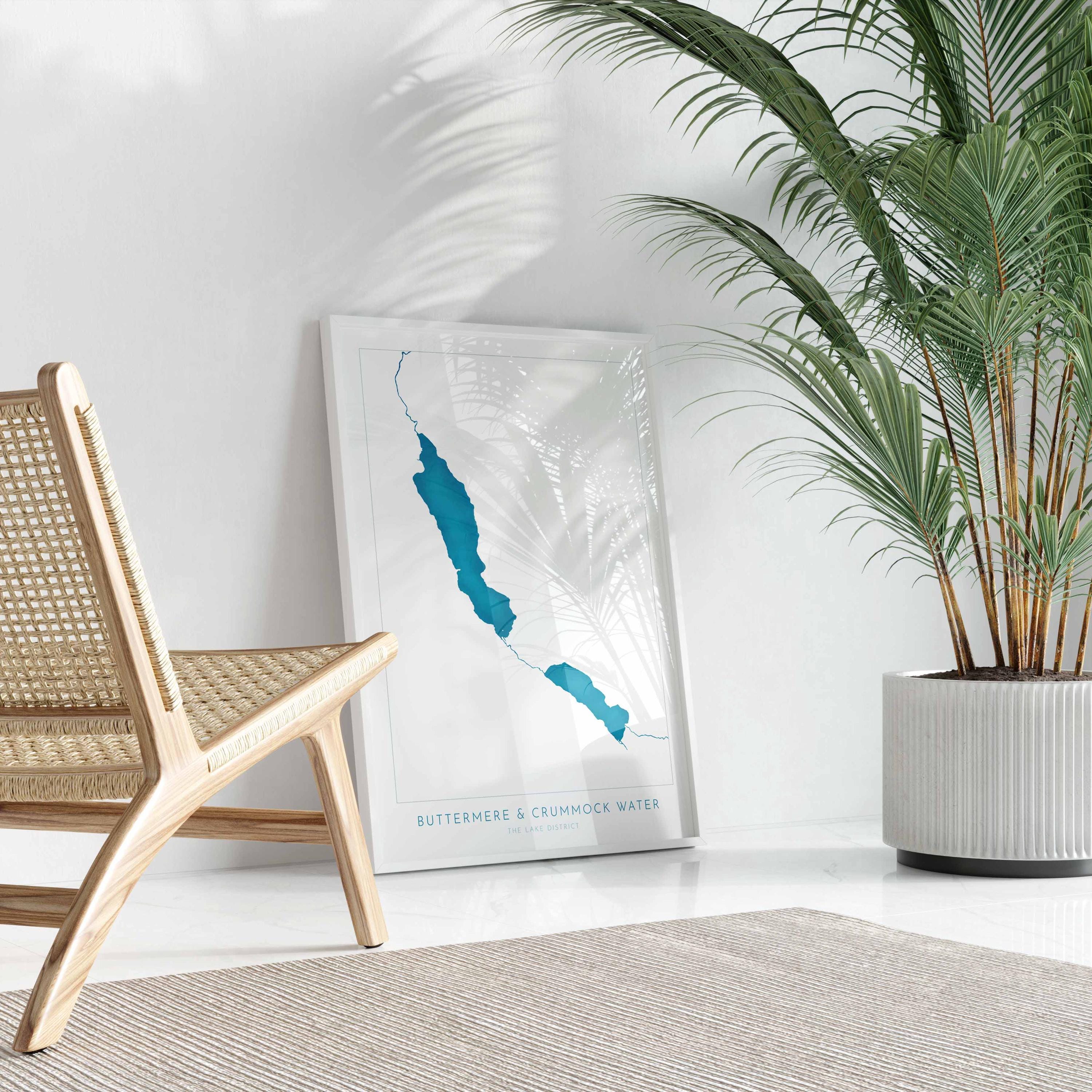 Buttermere Lake and Crummock Water Print, The Lake District Map, National Park Print, Travel Poster, Map Art, Cumbria Map, The Lakes