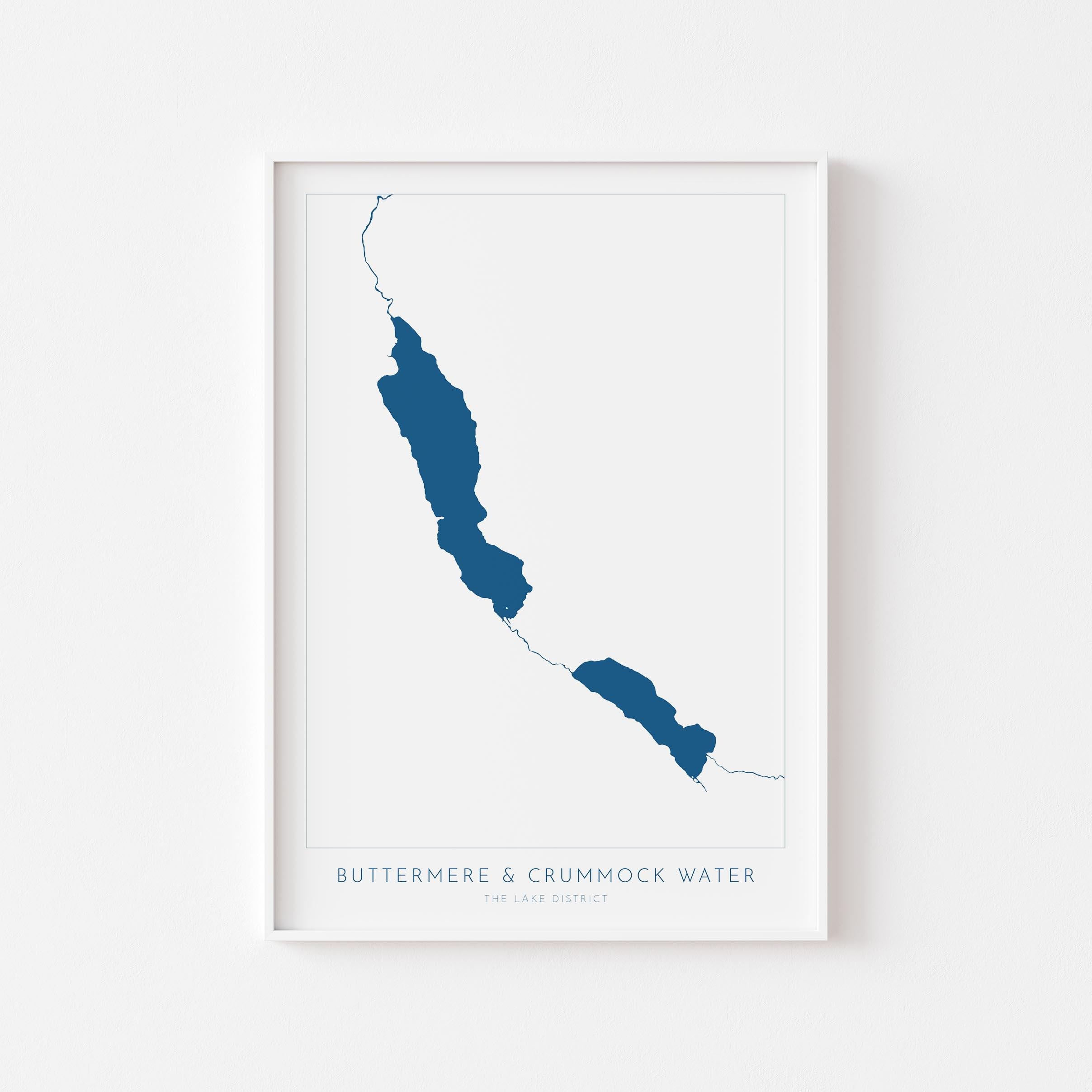 Buttermere Lake and Crummock Water Print, The Lake District Map, National Park Print, Travel Poster, Map Art, Cumbria Map, The Lakes