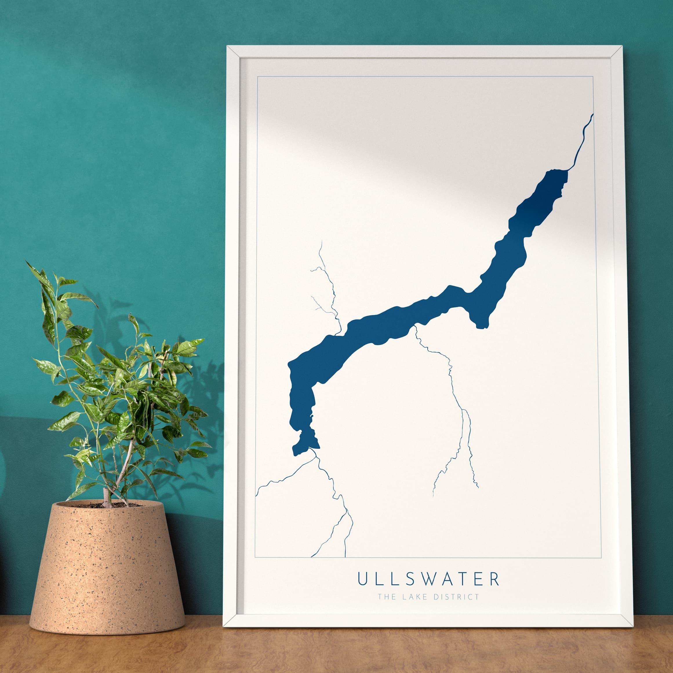 Ullswater Print, The Lake District Map, National Park Print, Travel Poster, Map Art, Cumbria Location Art, The Lakes
