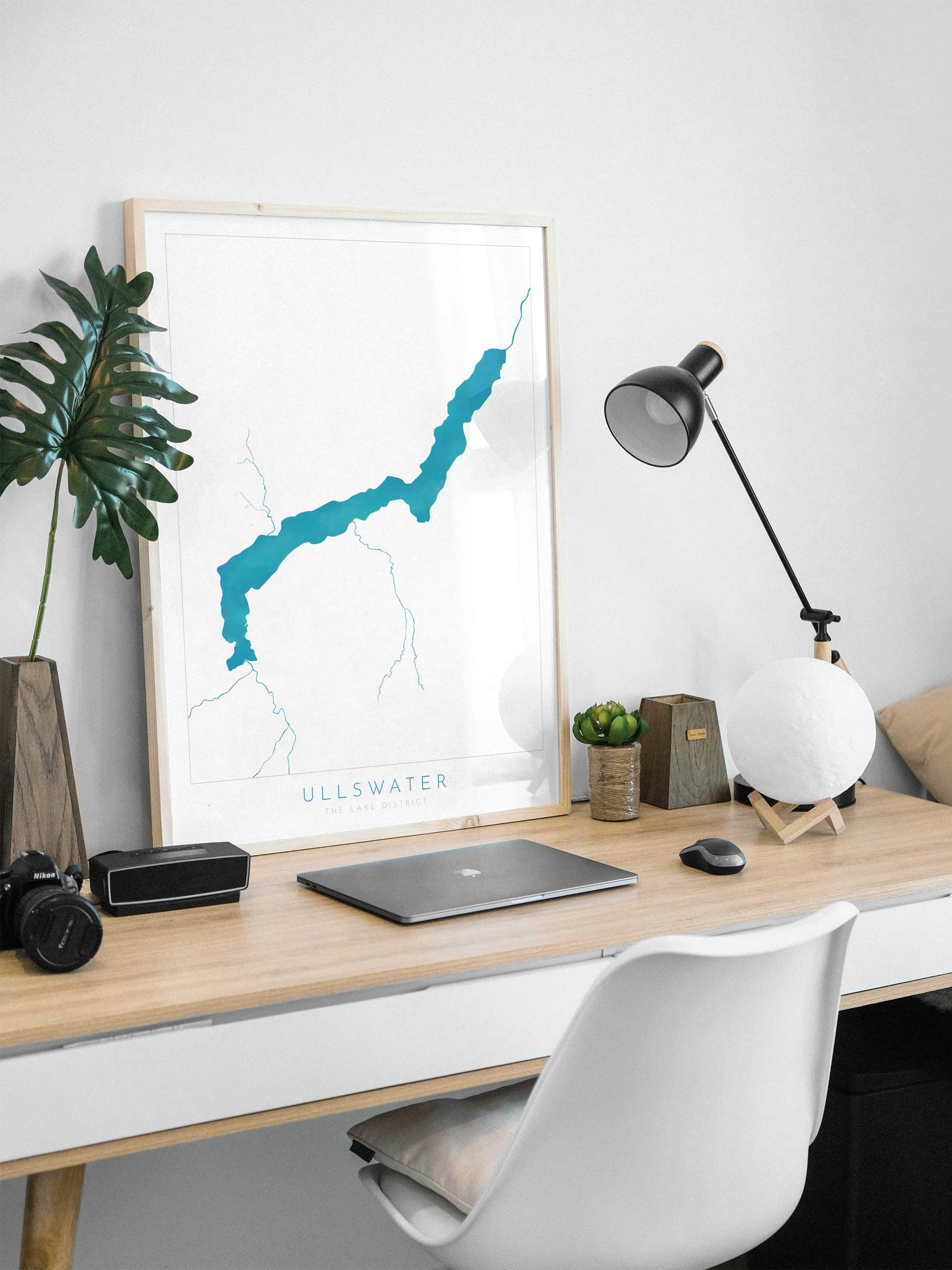 Ullswater Print, The Lake District Map, National Park Print, Travel Poster, Map Art, Cumbria Location Art, The Lakes