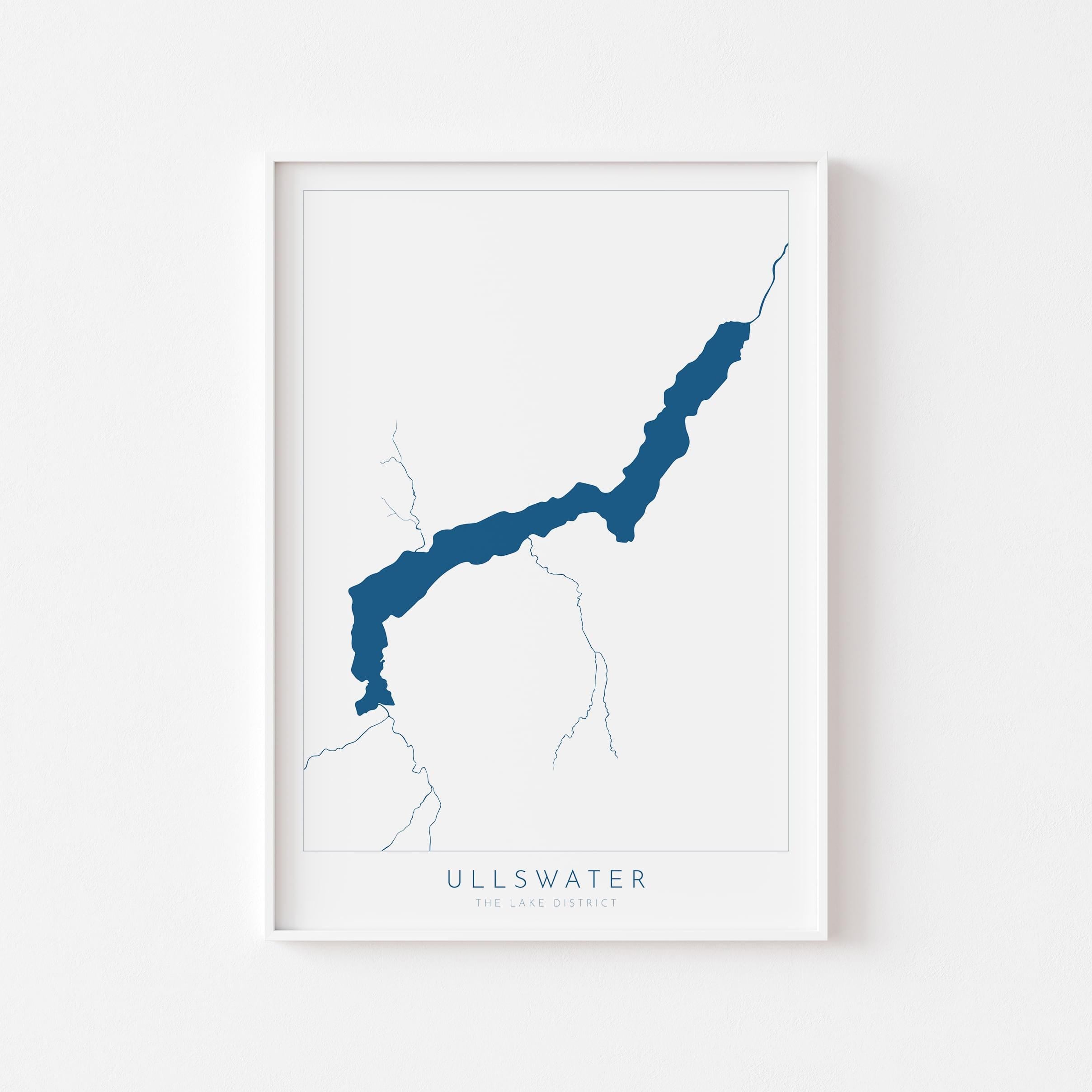 Ullswater Print, The Lake District Map, National Park Print, Travel Poster, Map Art, Cumbria Location Art, The Lakes