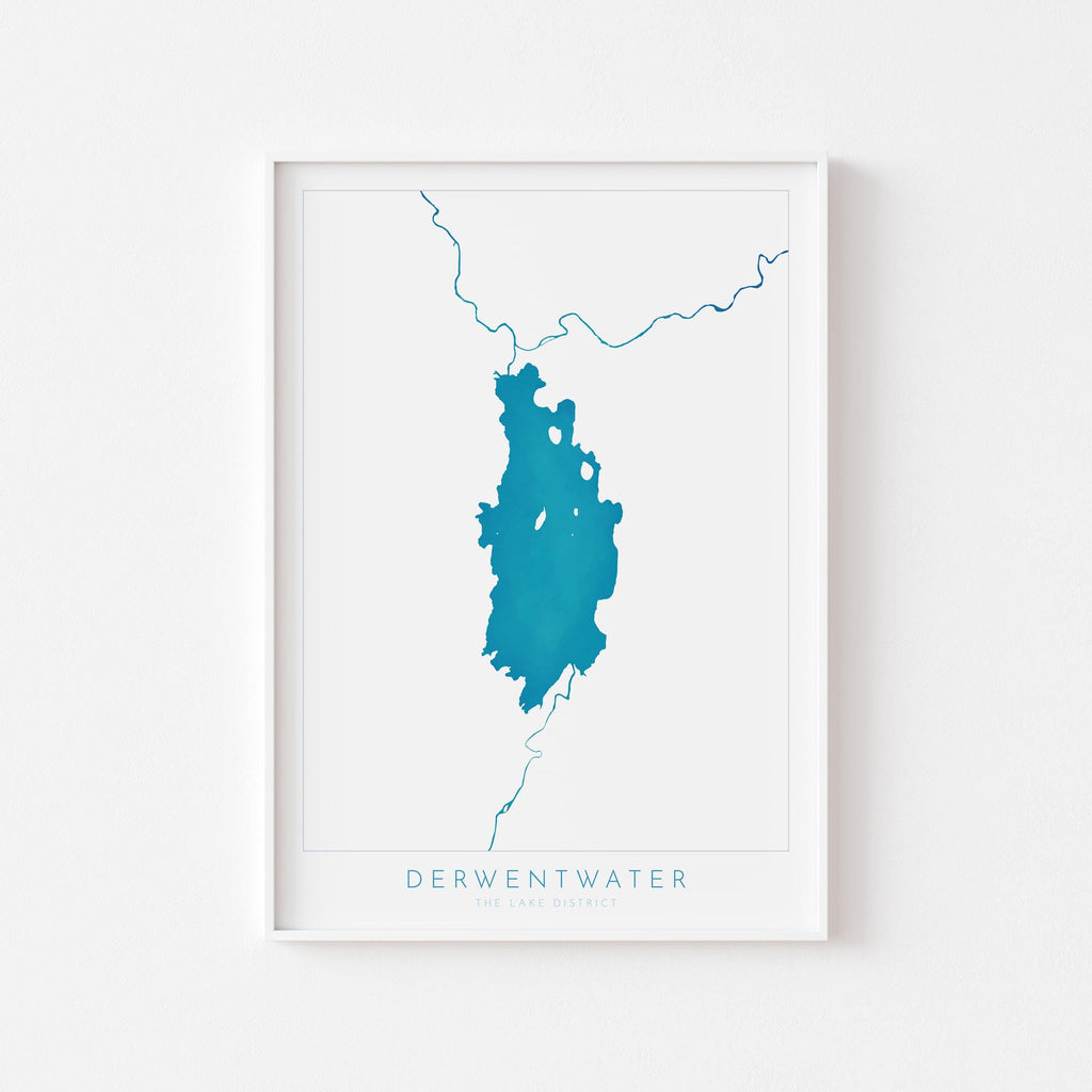 Derwentwater Print, Derwent Water, The Lake District Map, National Park Print, Travel Poster, Map Art, Cumbria, The Lakes