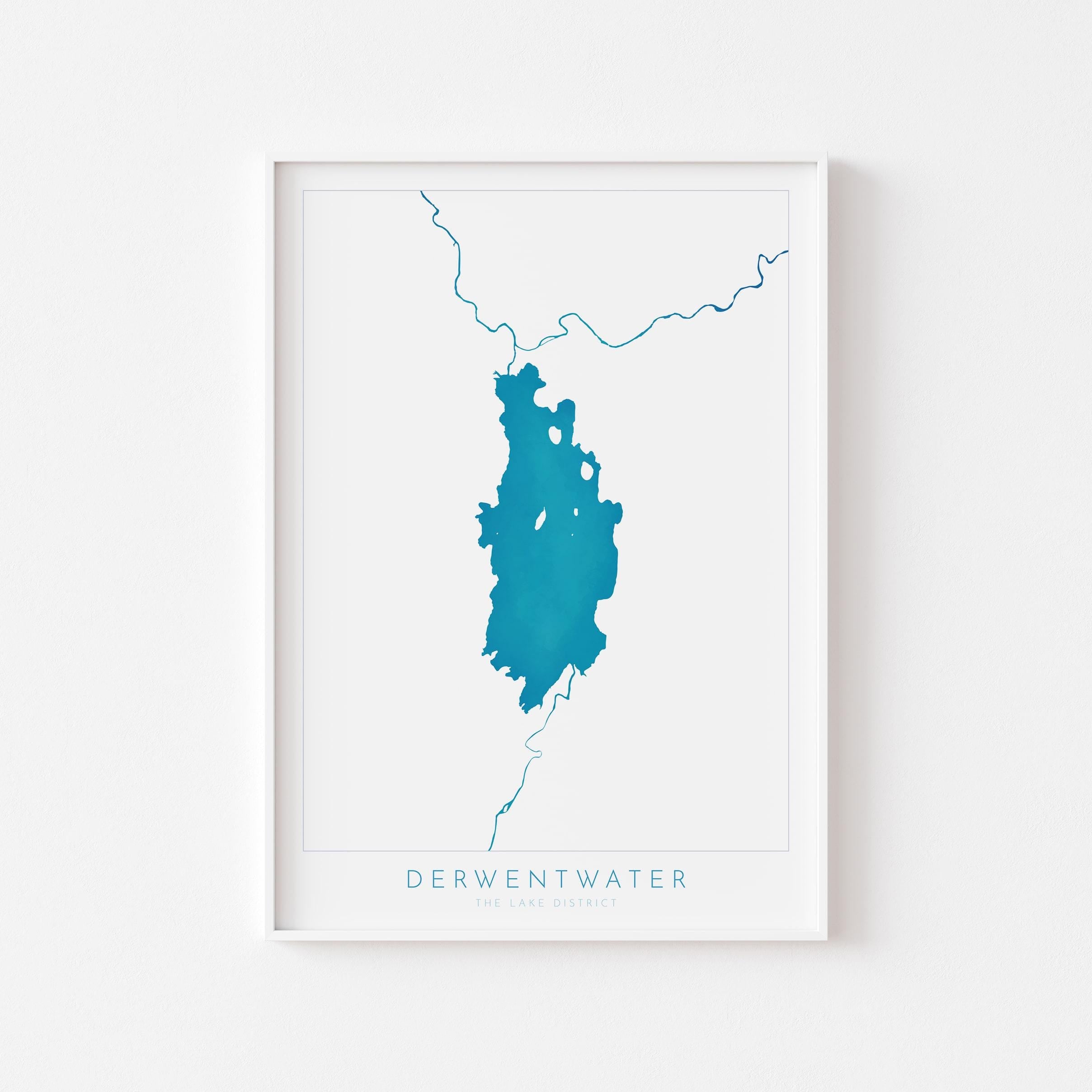Derwentwater Print, Derwent Water, The Lake District Map, National Park Print, Travel Poster, Map Art, Cumbria, The Lakes