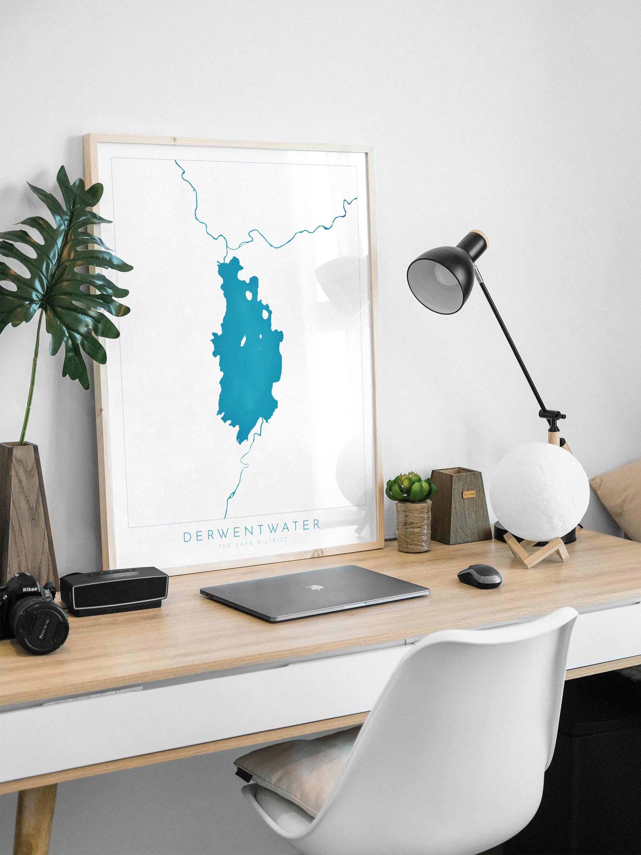 Derwentwater Print, Derwent Water, The Lake District Map, National Park Print, Travel Poster, Map Art, Cumbria, The Lakes