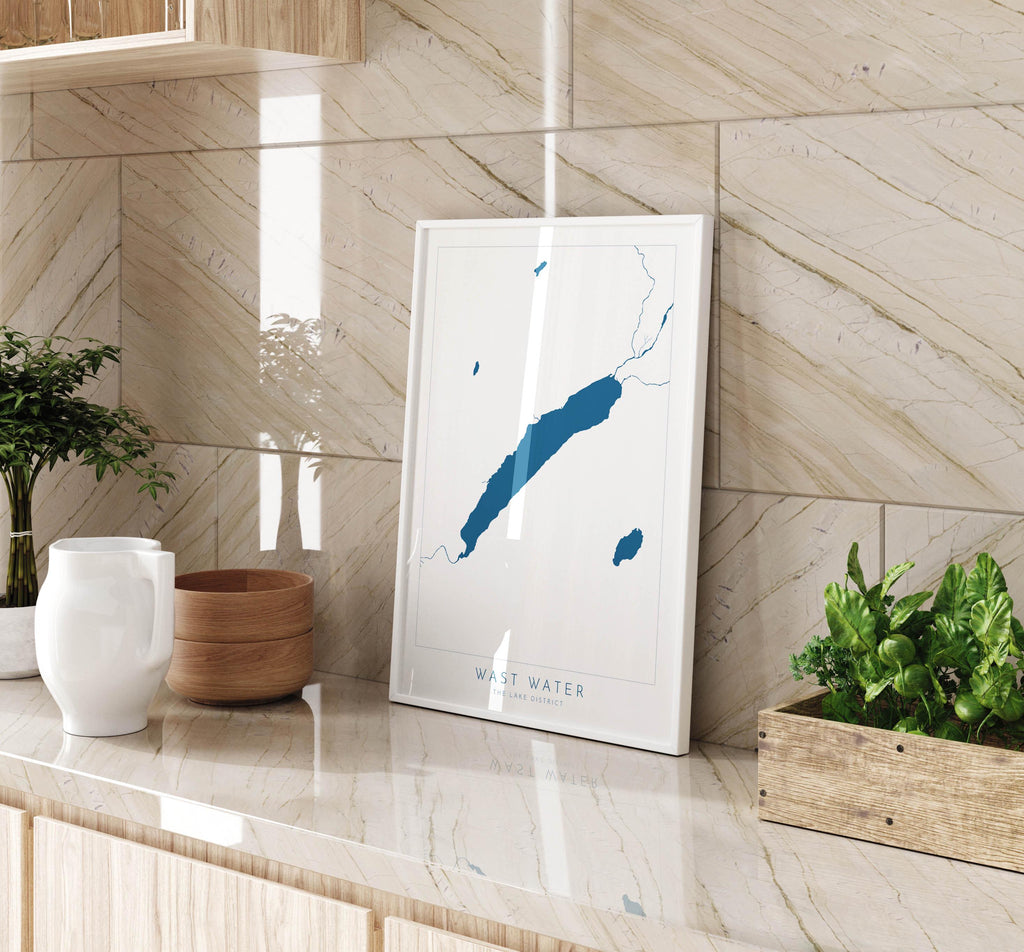 Wast Water Print, The Lake District Map, National Park Print, Travel Poster, Map Art, Cumbria, The Lakes