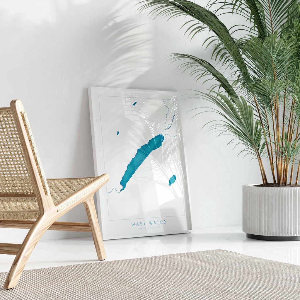 Wast Water Print, The Lake District Map, National Park Print, Travel Poster, Map Art, Cumbria, The Lakes