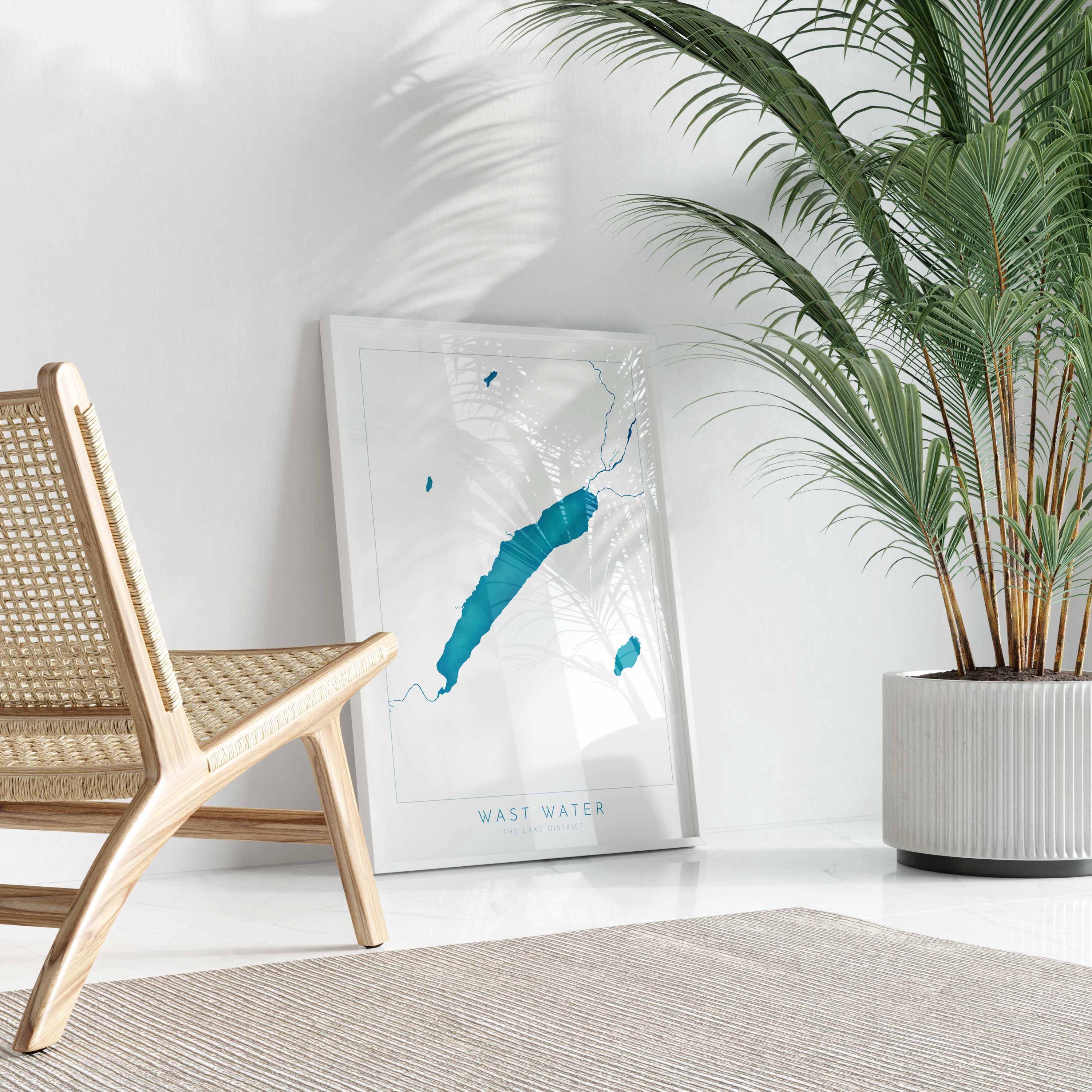 Wast Water Print, The Lake District Map, National Park Print, Travel Poster, Map Art, Cumbria, The Lakes