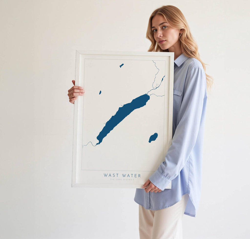 Wast Water Print, The Lake District Map, National Park Print, Travel Poster, Map Art, Cumbria, The Lakes