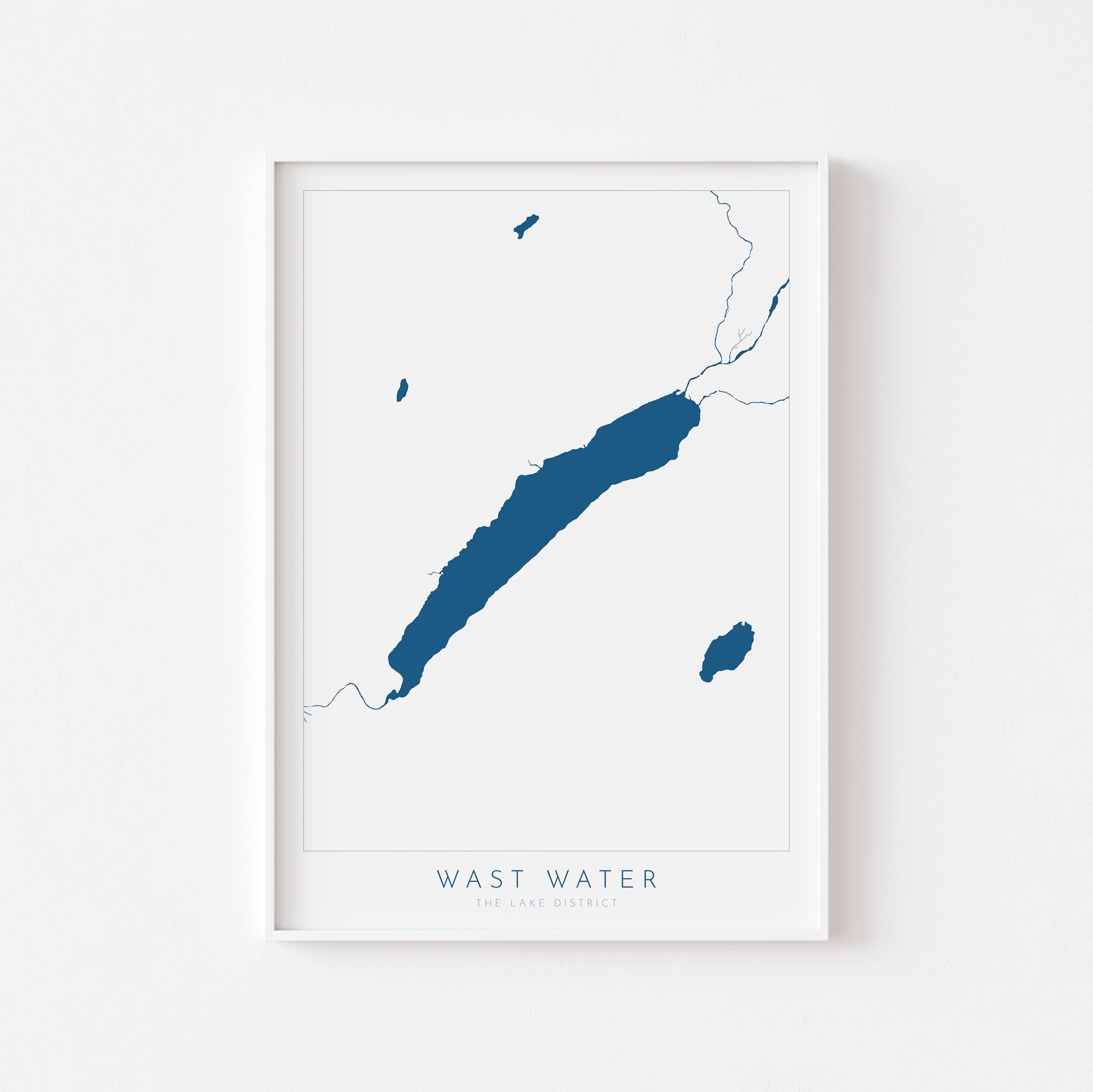 Wast Water Print, The Lake District Map, National Park Print, Travel Poster, Map Art, Cumbria, The Lakes