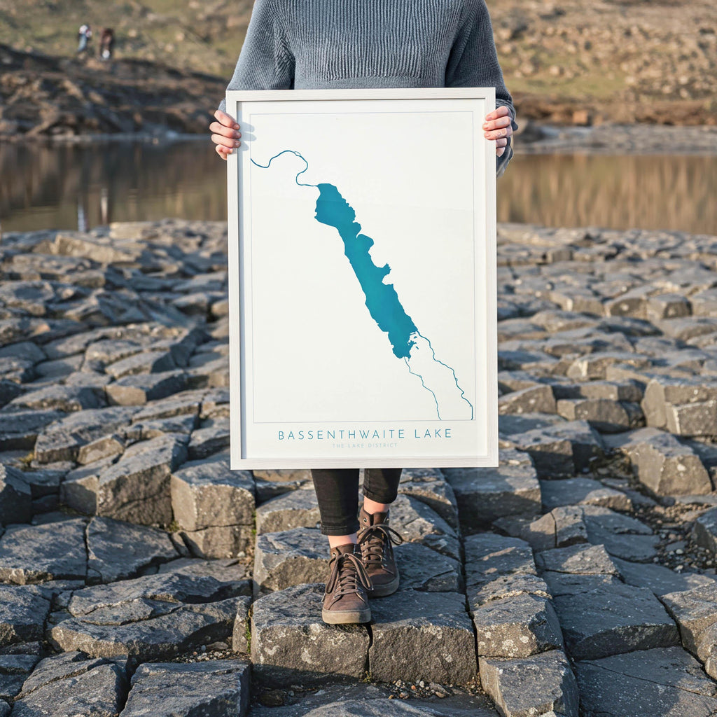 Bassenthwaite Lake Print, The Lake District Map, National Park Print, Travel Poster, Map Art, Cumbria, The Lakes