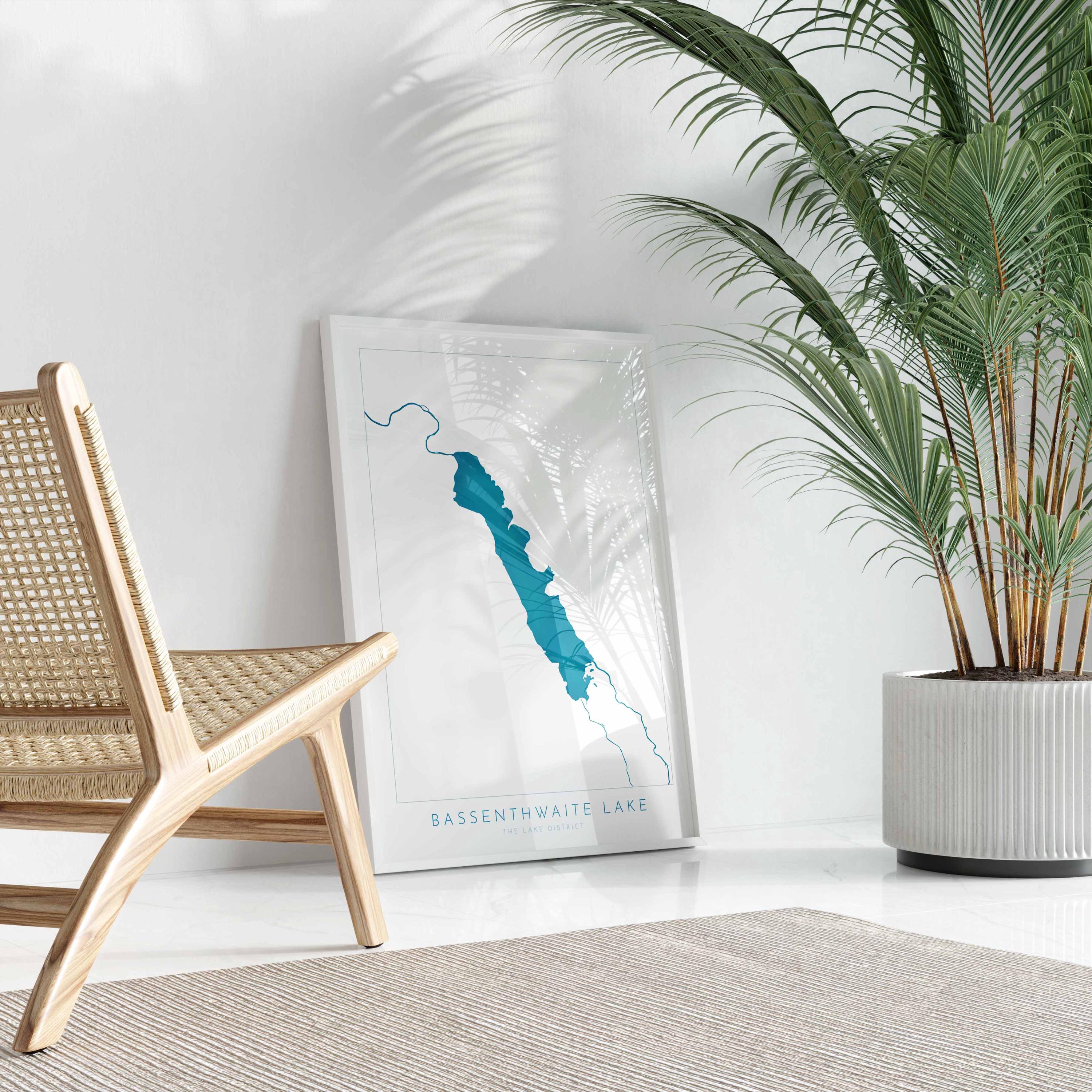 Bassenthwaite Lake Print, The Lake District Map, National Park Print, Travel Poster, Map Art, Cumbria, The Lakes