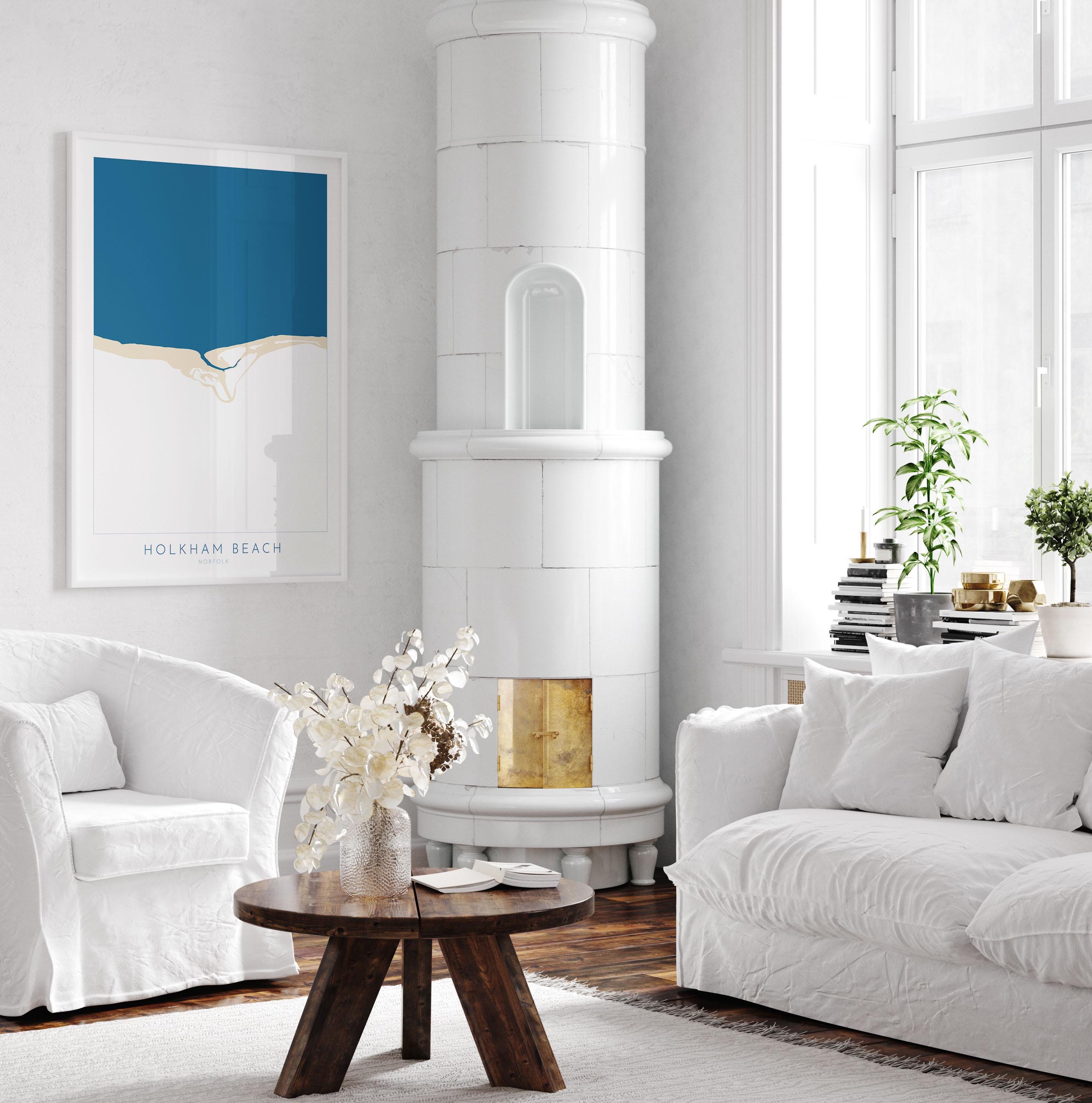 Holkham Map Art - Norfolk Map, Holkham Beach, North Norfolk Coast, Norfolk Beach, Norfolk Travel Poster