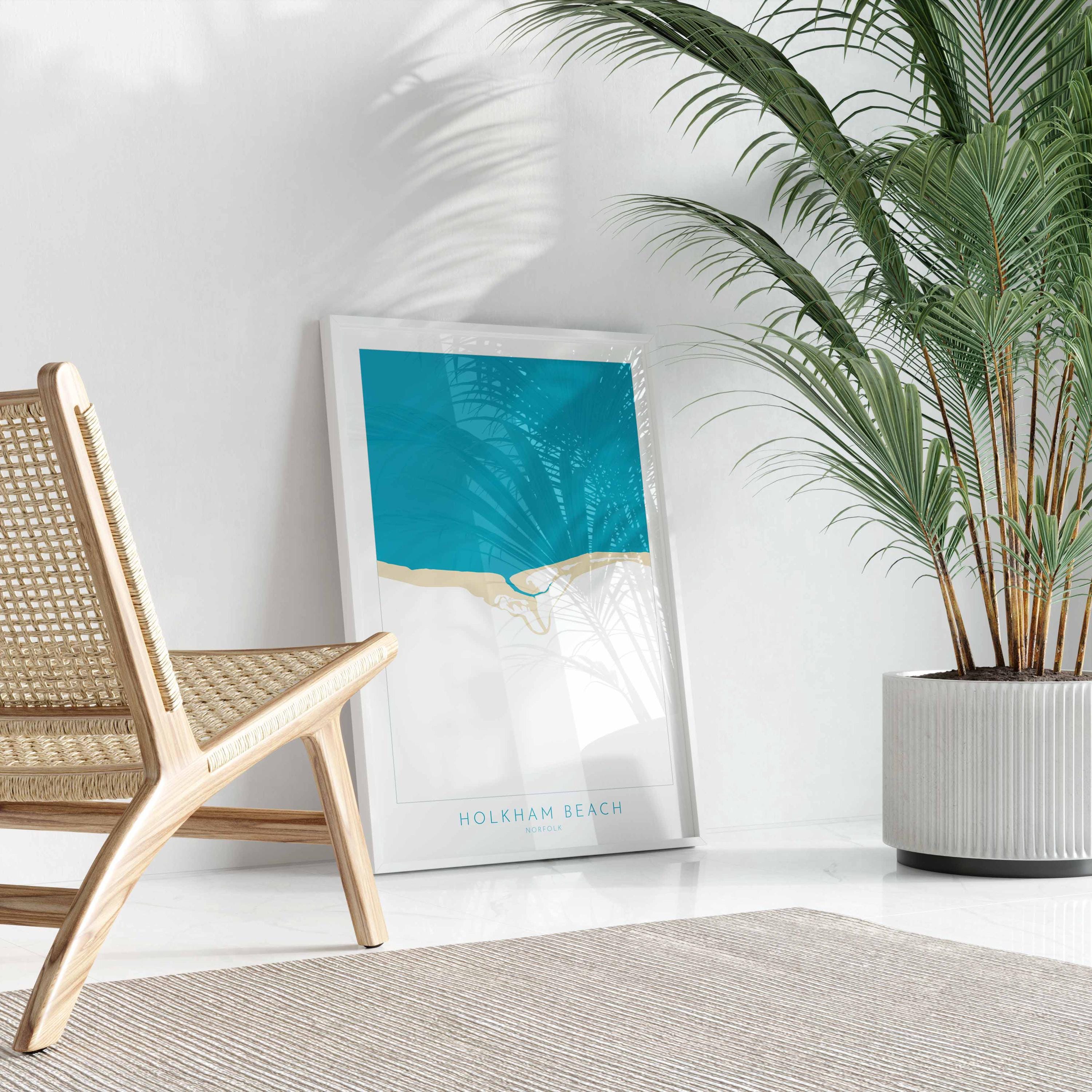 Holkham Map Art - Norfolk Map, Holkham Beach, North Norfolk Coast, Norfolk Beach, Norfolk Travel Poster