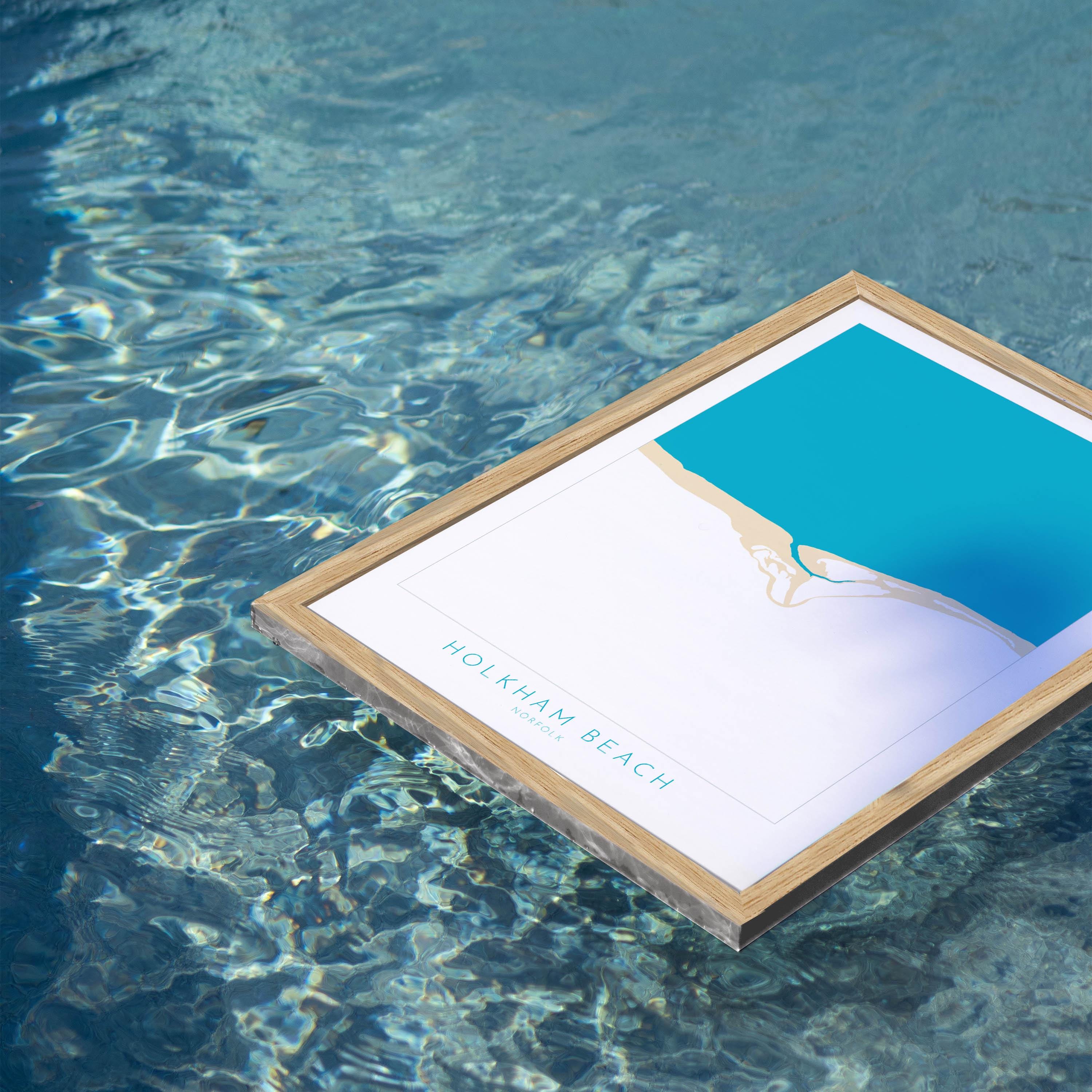 Holkham Map Art - Norfolk Map, Holkham Beach, North Norfolk Coast, Norfolk Beach, Norfolk Travel Poster