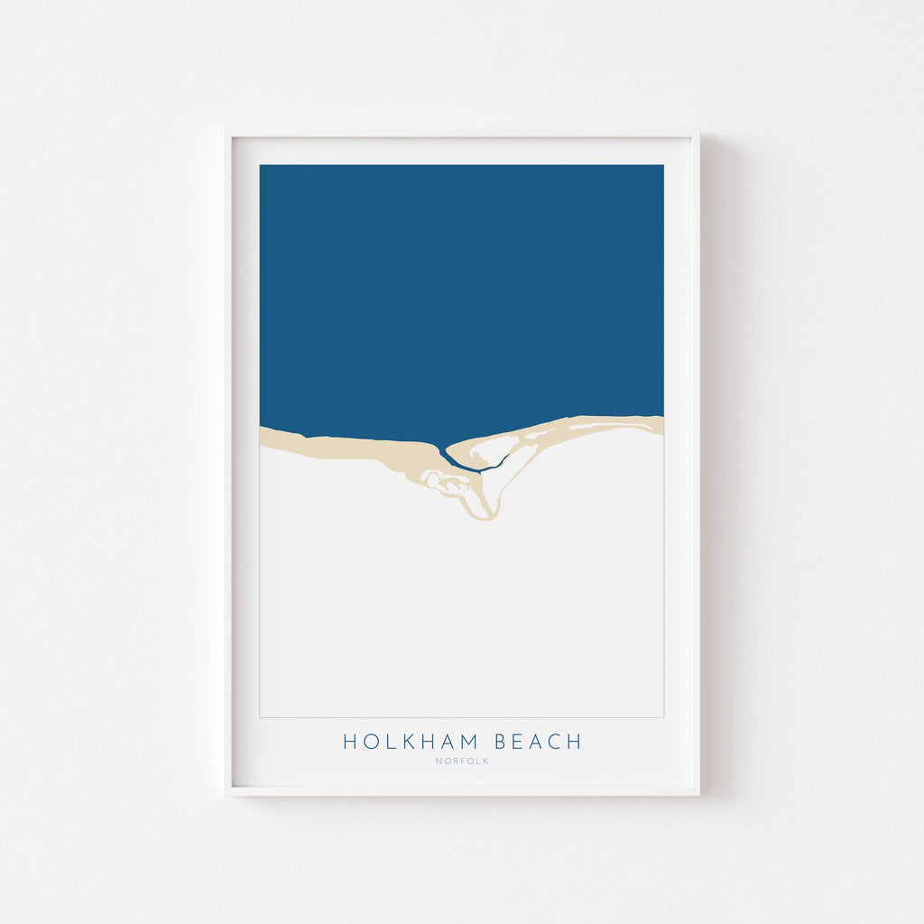 Holkham Map Art - Norfolk Map, Holkham Beach, North Norfolk Coast, Norfolk Beach, Norfolk Travel Poster